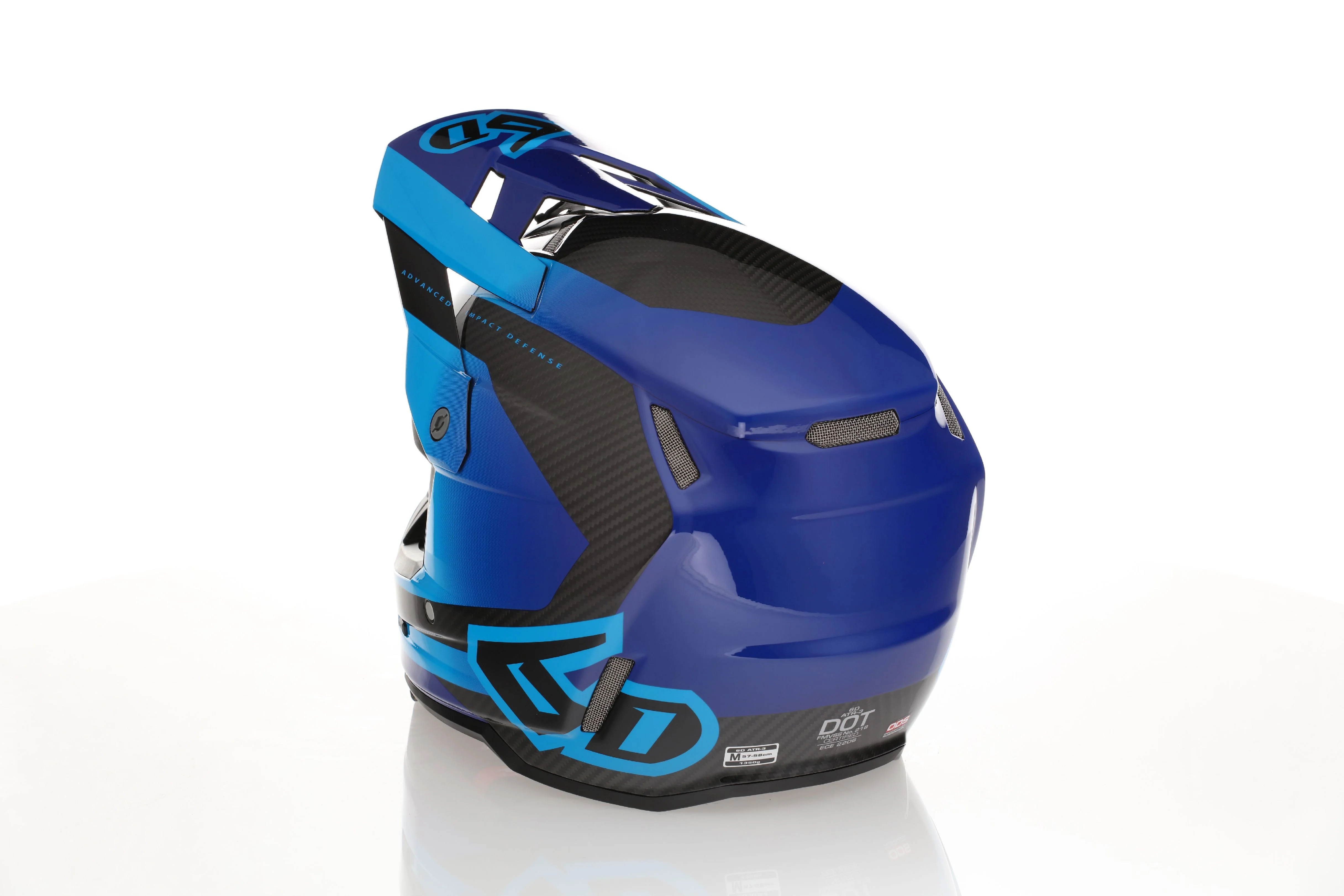 6D ATR-3 Helmet Pure - Gloss Cyan Blue - Image 4