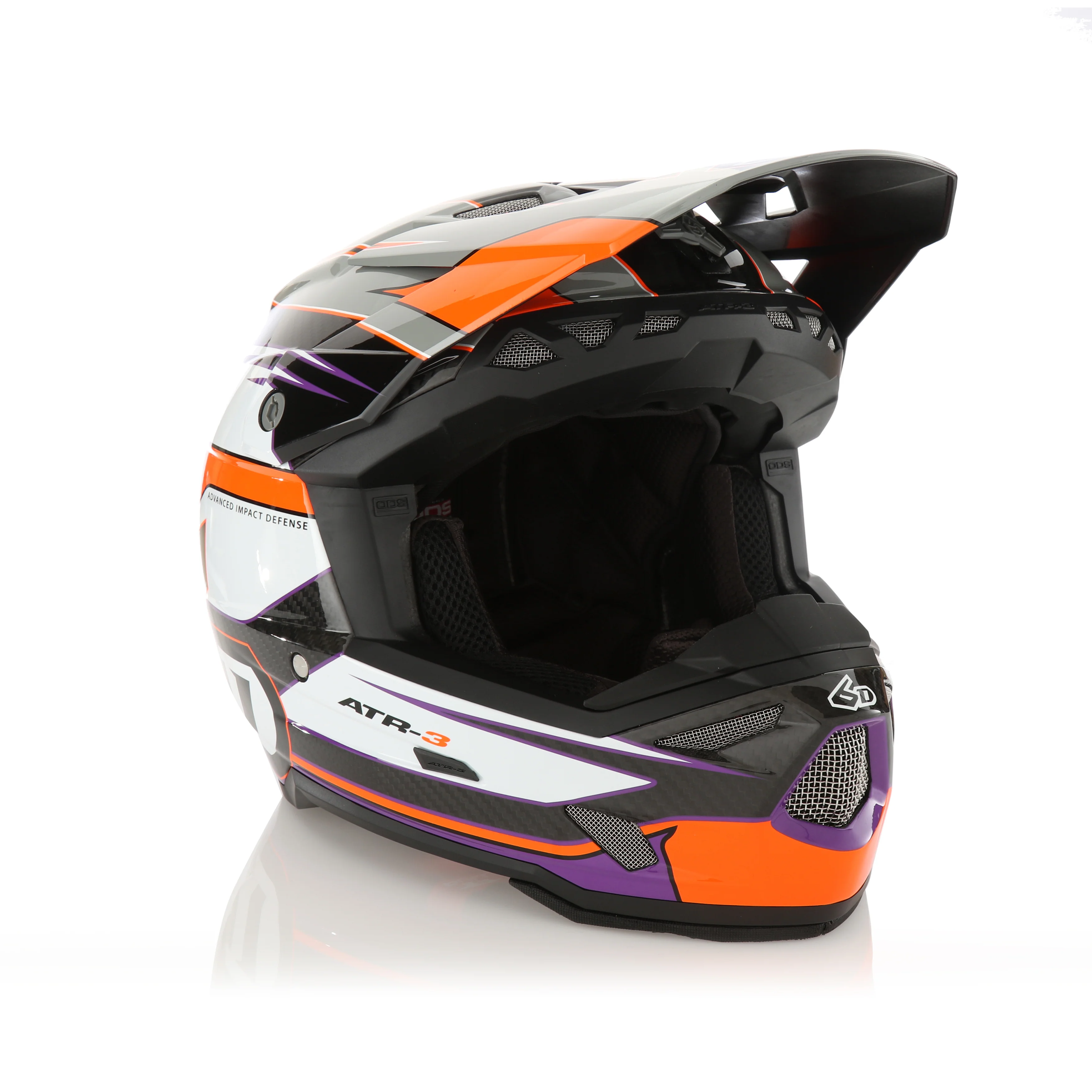 6D ATR-3 Hyper Helmet - Orange / Purple - Image 3