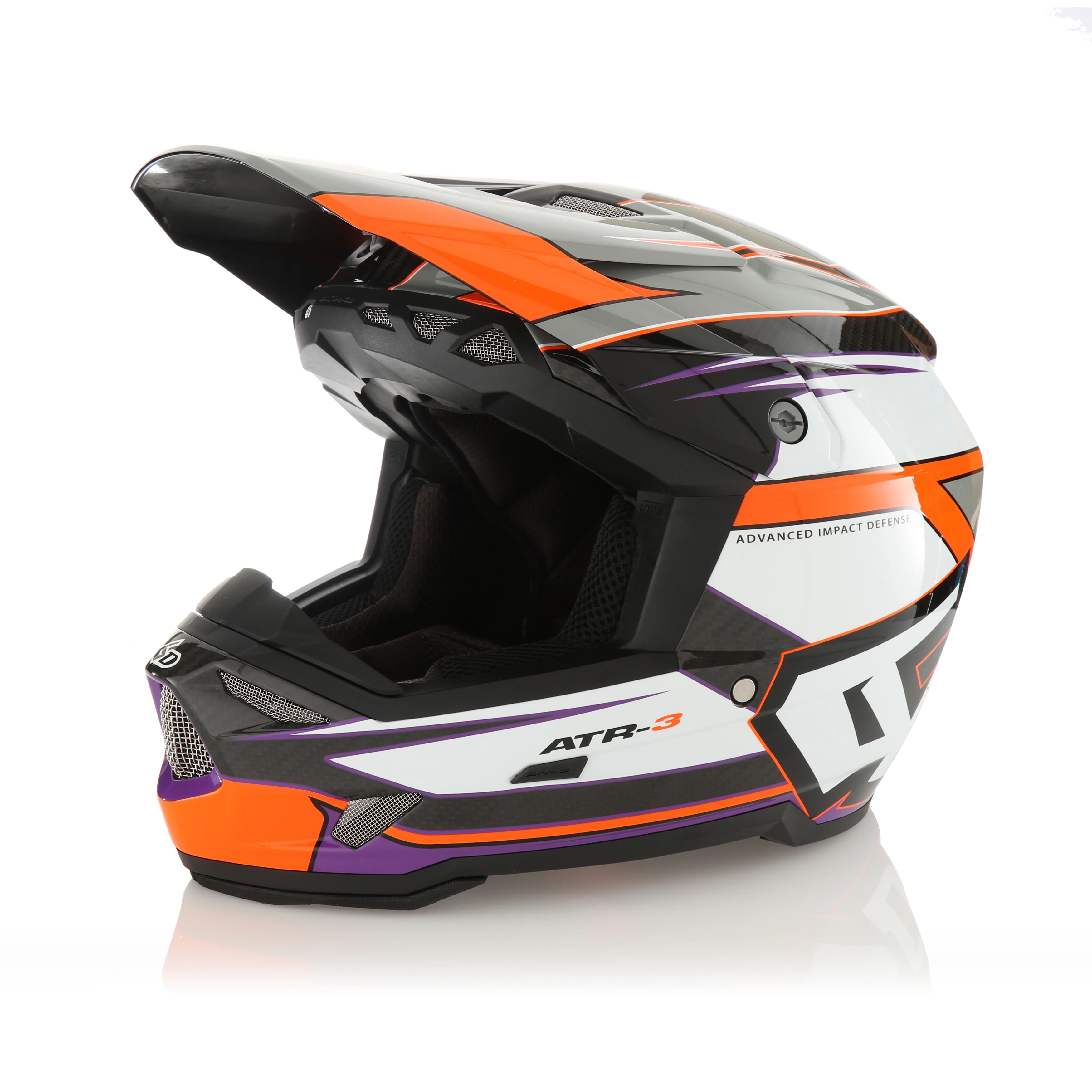 6D ATR-3 Hyper Helmet - Orange / Purple - Image 5