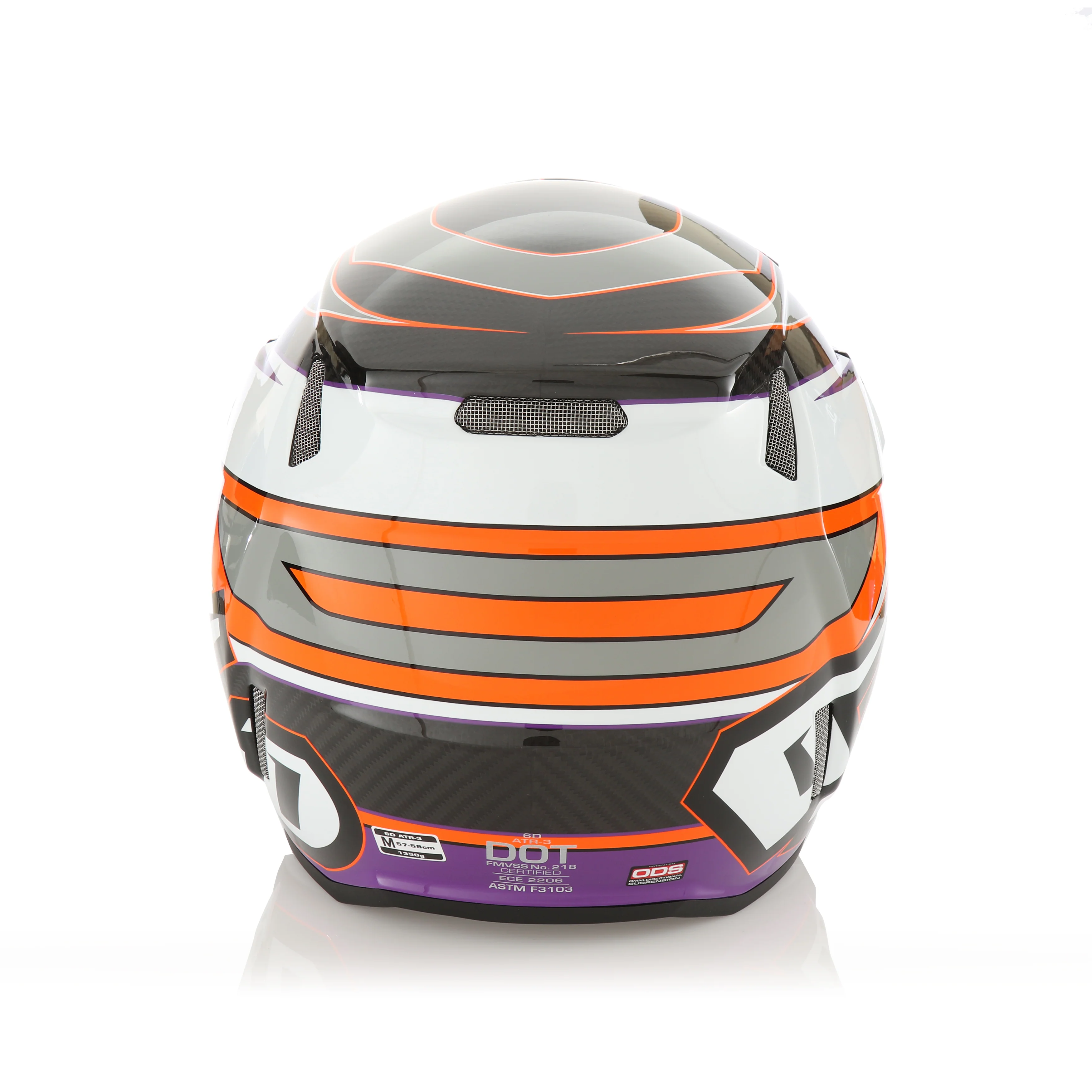 6D ATR-3 Hyper Helmet - Orange / Purple - Image 7
