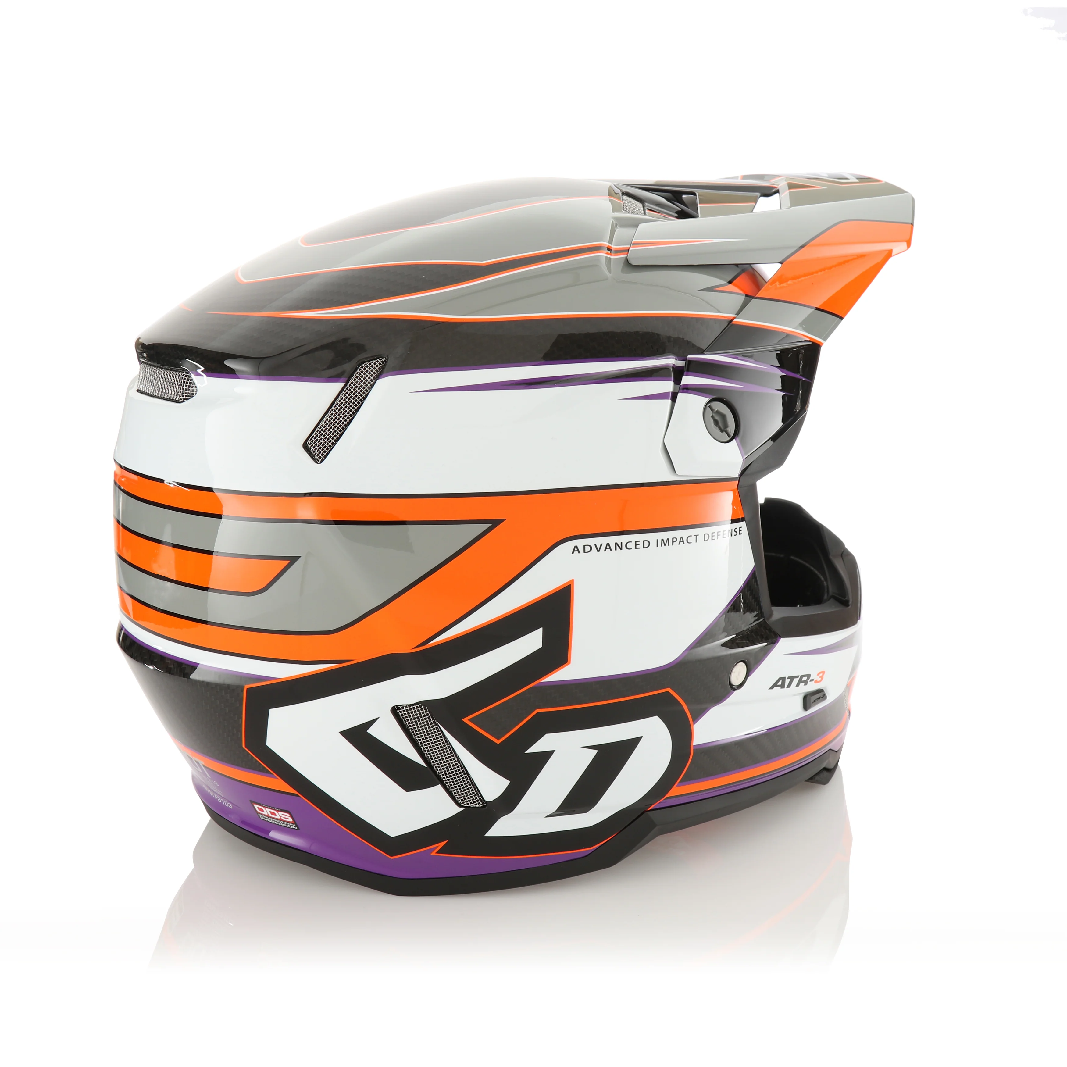 6D ATR-3 Hyper Helmet - Orange / Purple - Image 8