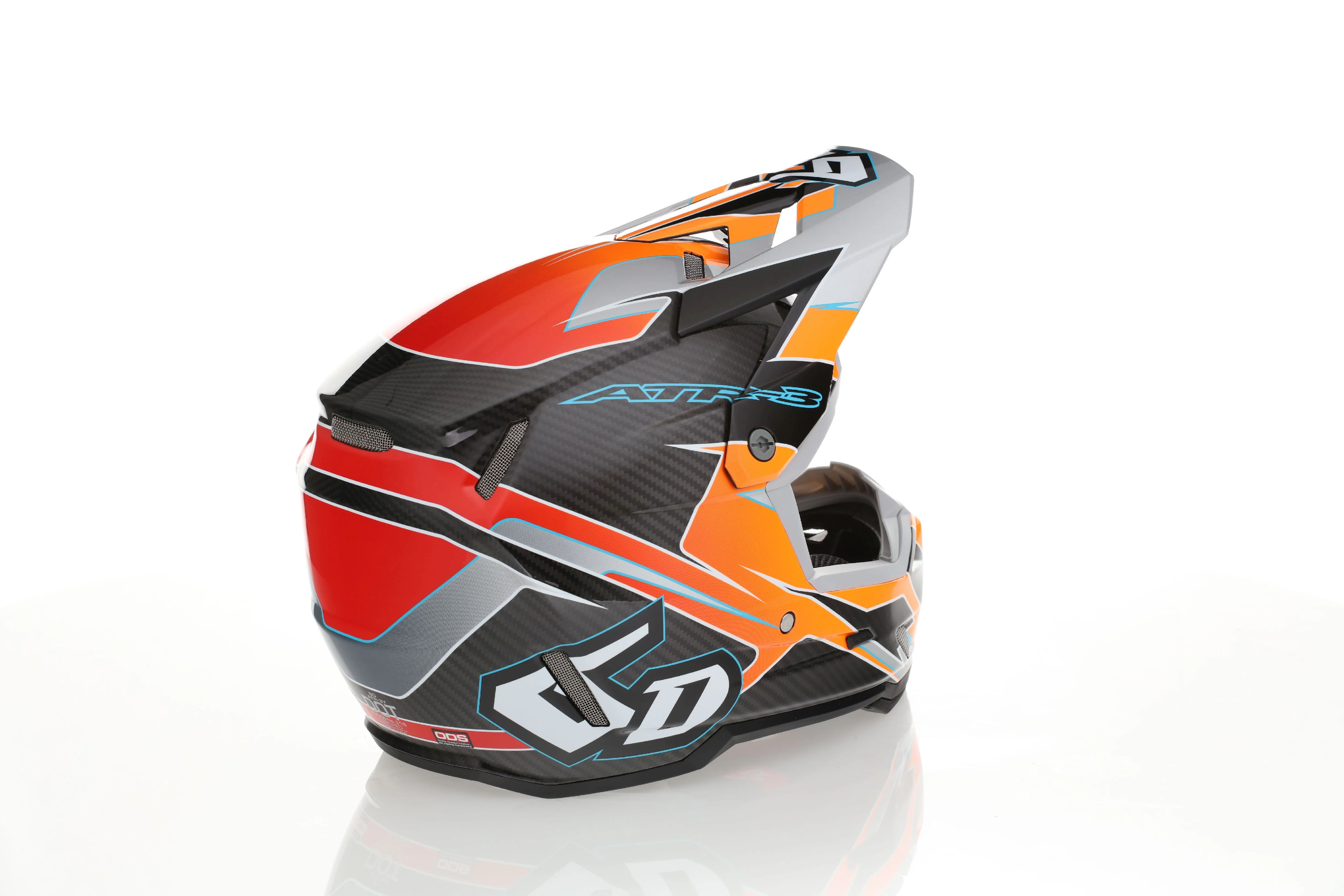 6D ATR-3Y Youth Helmet Reflex - Gloss Neon Orange - Image 2