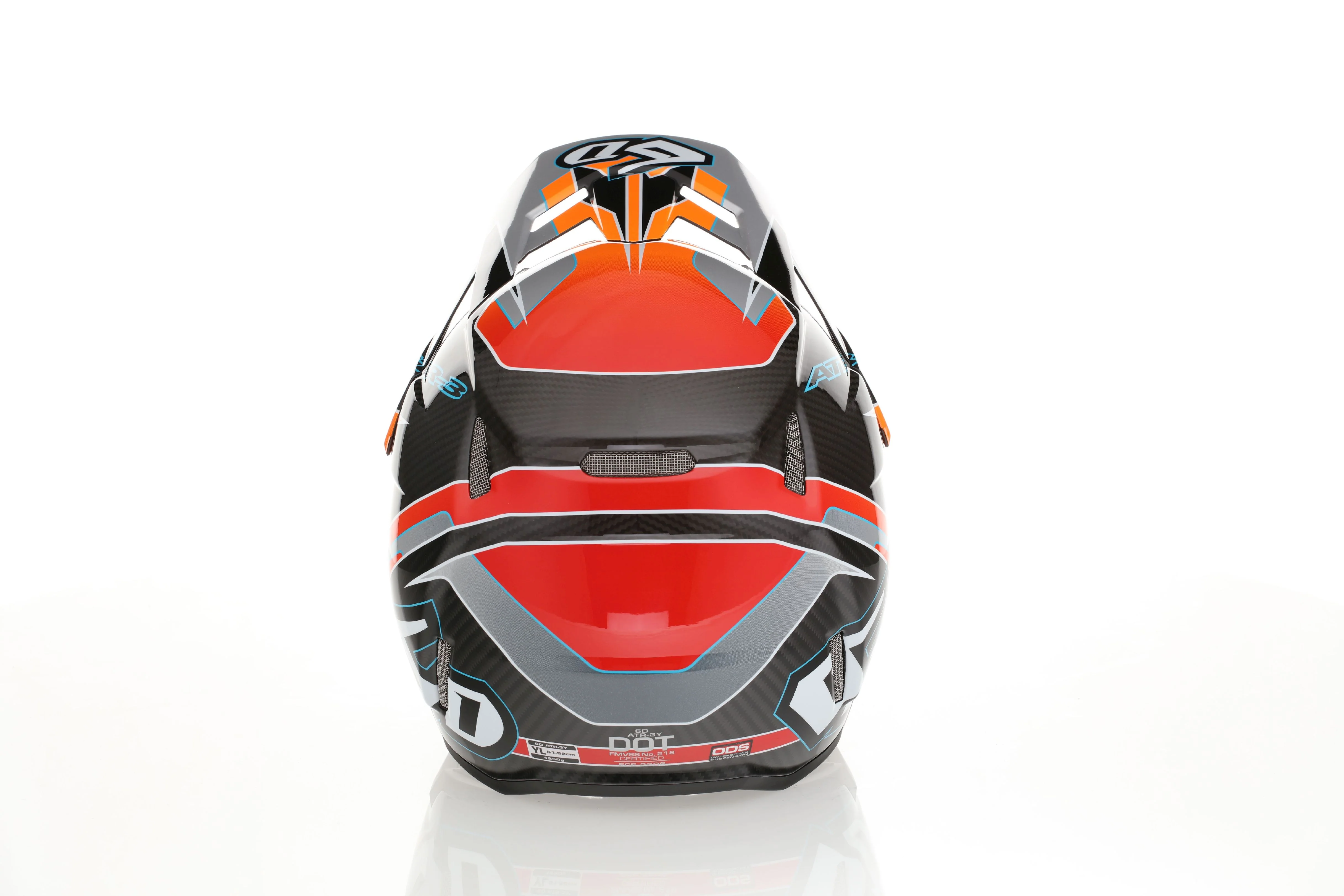 6D ATR-3Y Youth Helmet Reflex - Gloss Neon Orange - Image 3