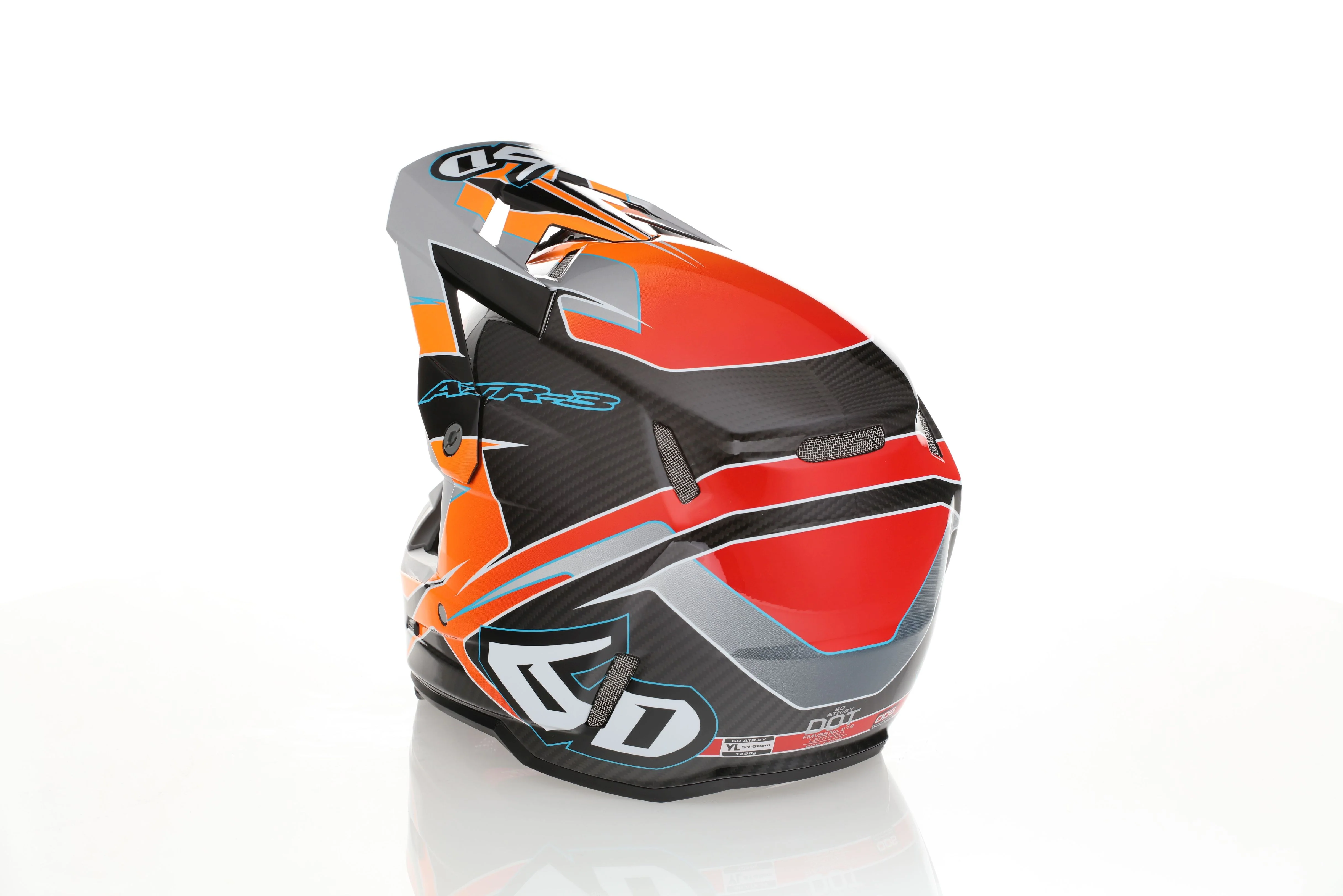 6D ATR-3Y Youth Helmet Reflex - Gloss Neon Orange - Image 4