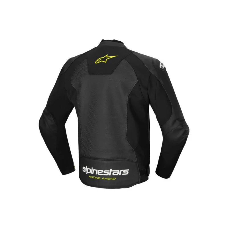 Alpinestars Faster V3 Air Leather Jacket - Black / White Yellow - Image 2