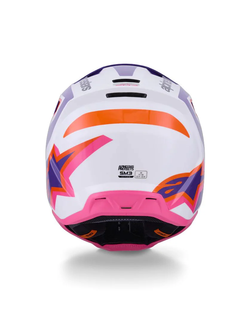 Alpinestars SM3 Heat Helmet - White / Purple / Pink - Image 6