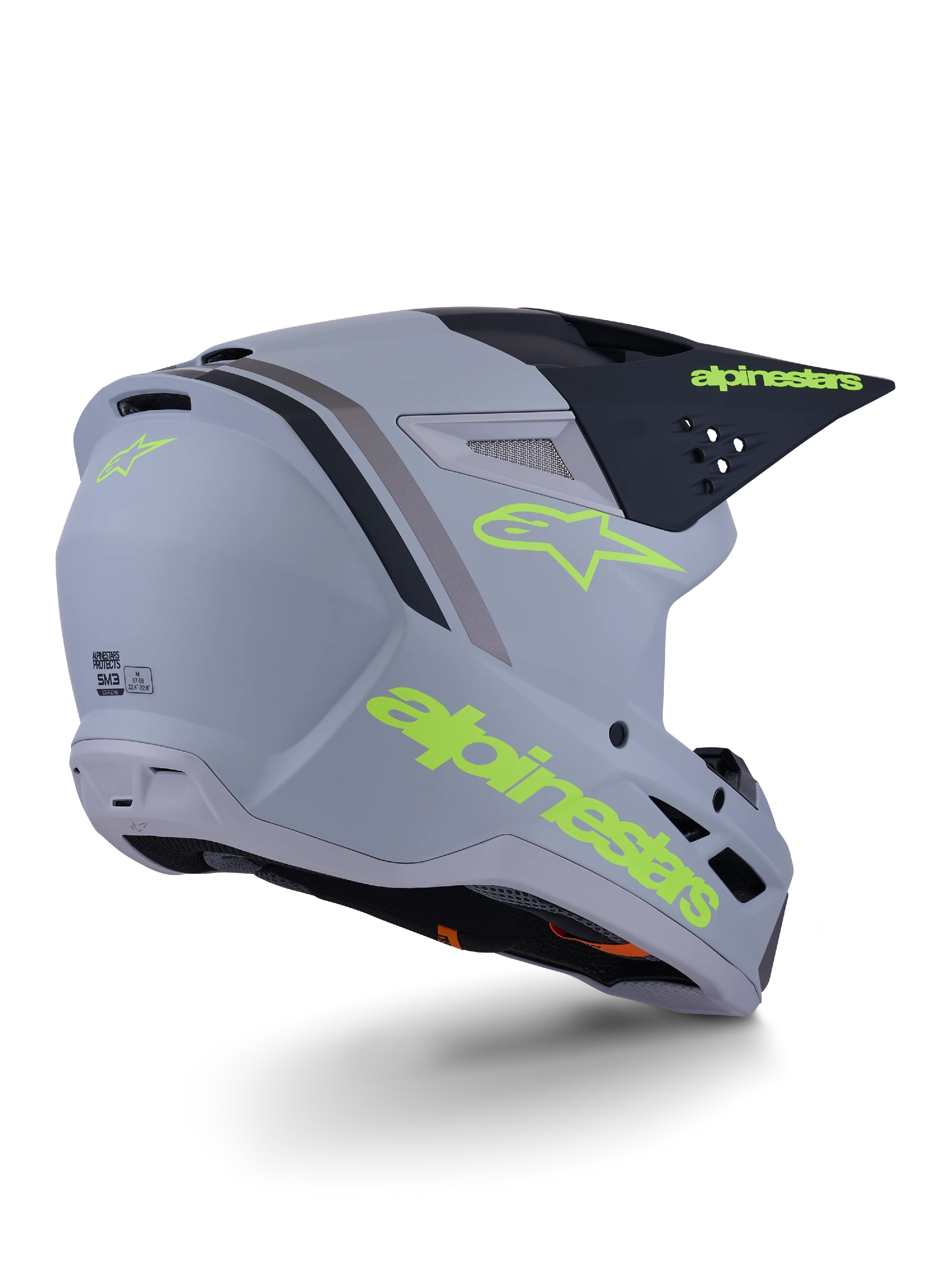 Alpinestars SM3 Radium Helmet - Grey / Black / Hi-Vis - Image 2