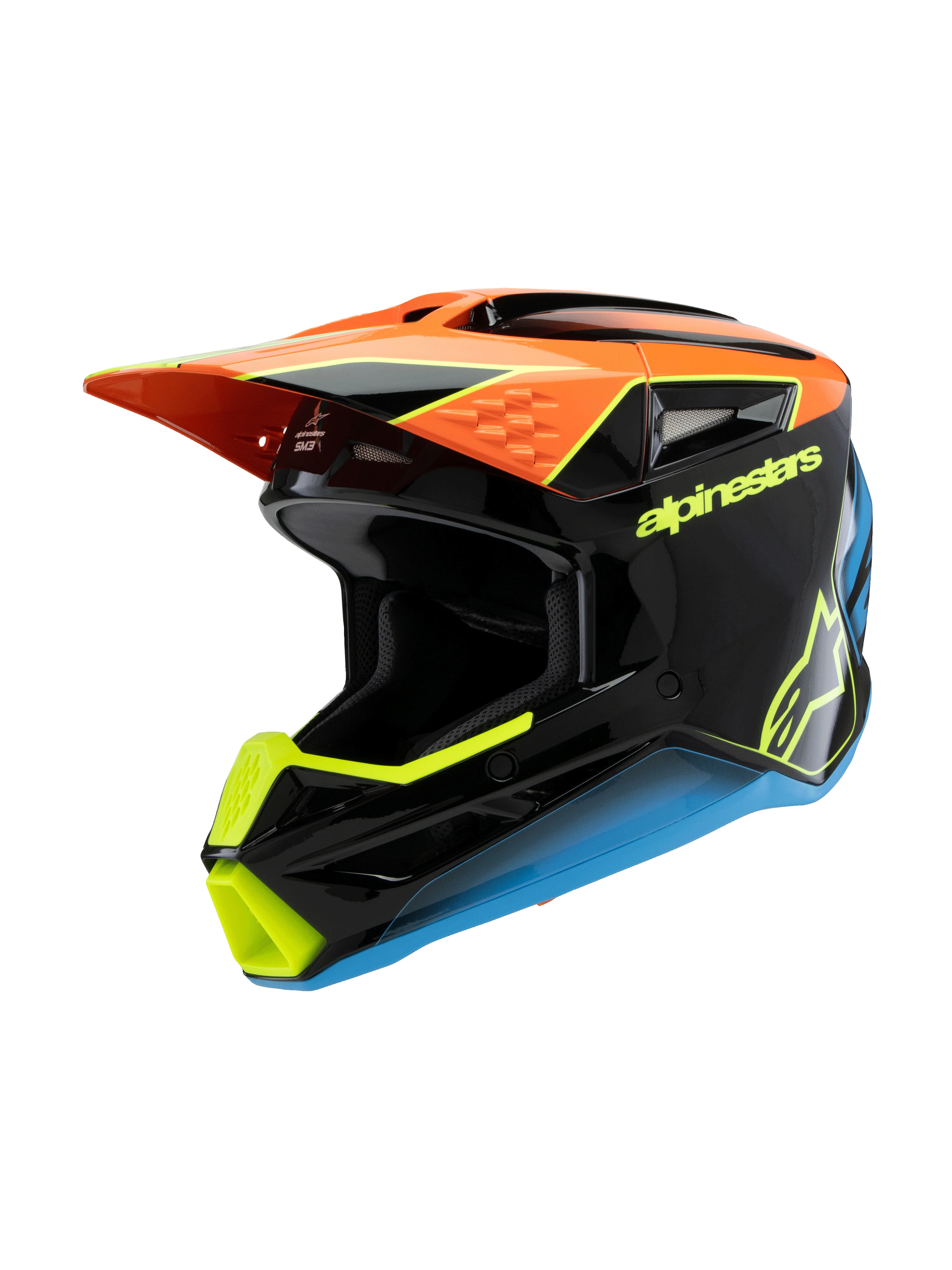 Alpinestars SM3 Youth Fray Helmet - Black / Orange / Yellow