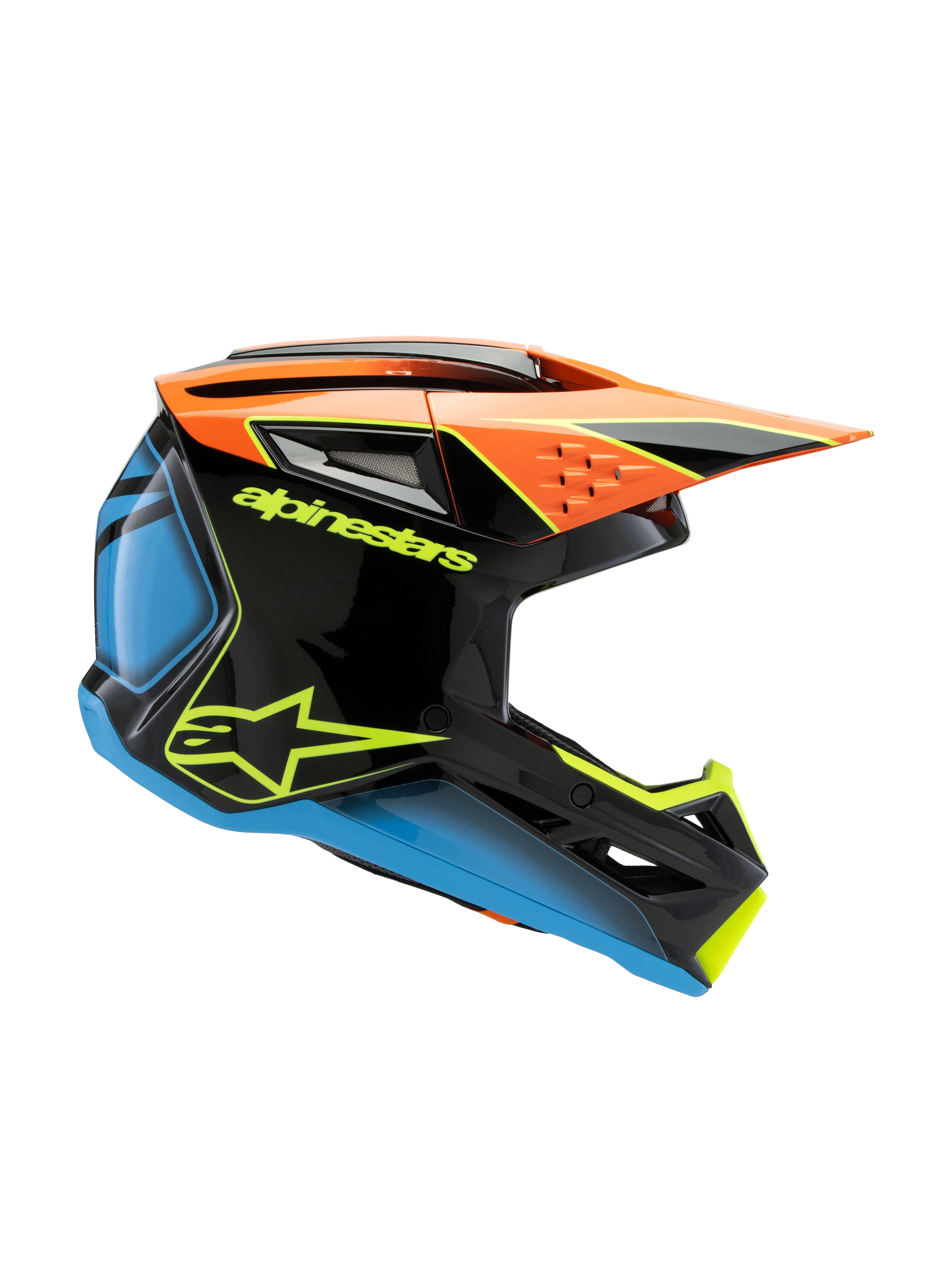 Alpinestars SM3 Youth Fray Helmet - Black / Orange / Yellow - Image 3