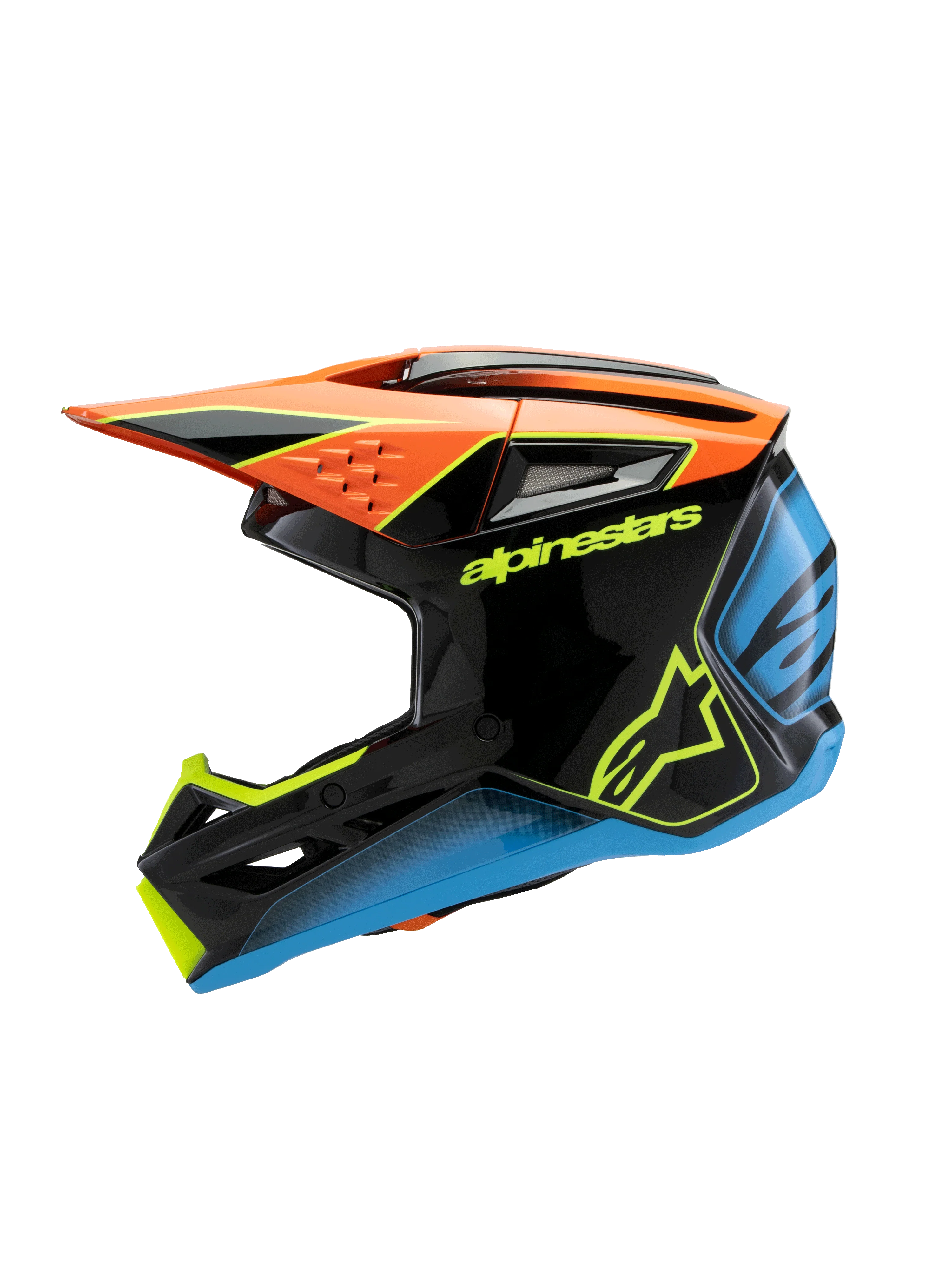 Alpinestars SM3 Youth Fray Helmet - Black / Orange / Yellow - Image 4