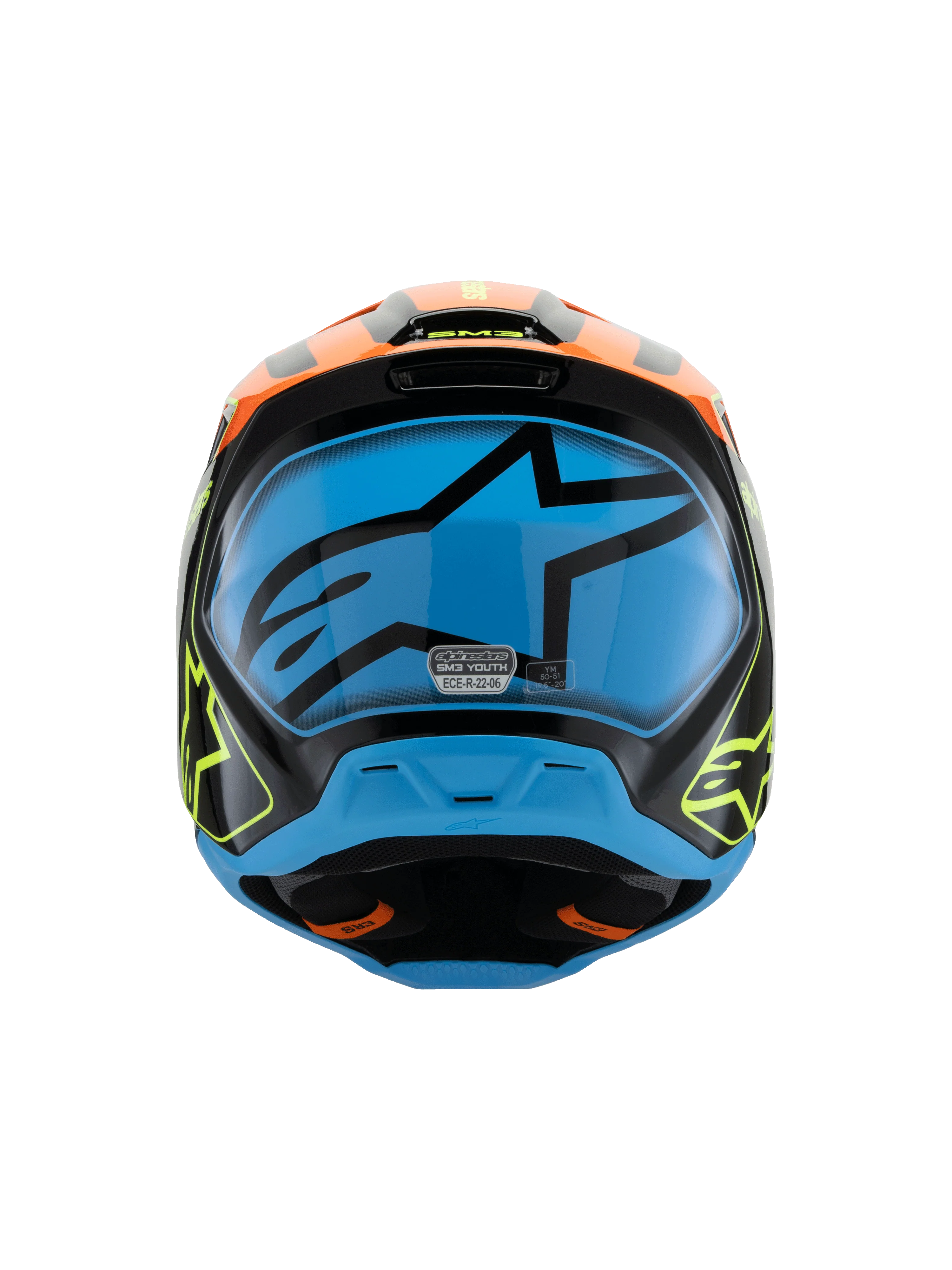 Alpinestars SM3 Youth Fray Helmet - Black / Orange / Yellow - Image 5
