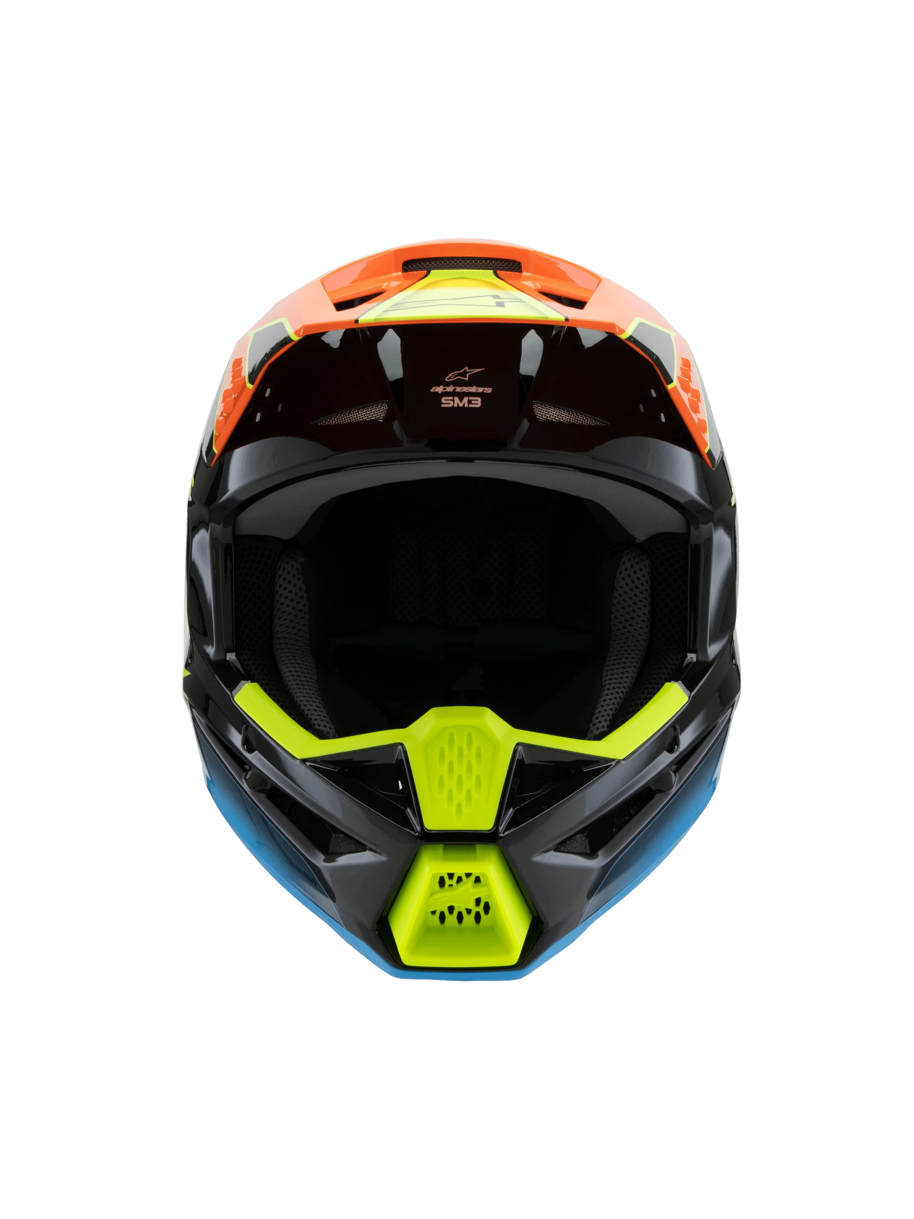 Alpinestars SM3 Youth Fray Helmet - Black / Orange / Yellow - Image 6