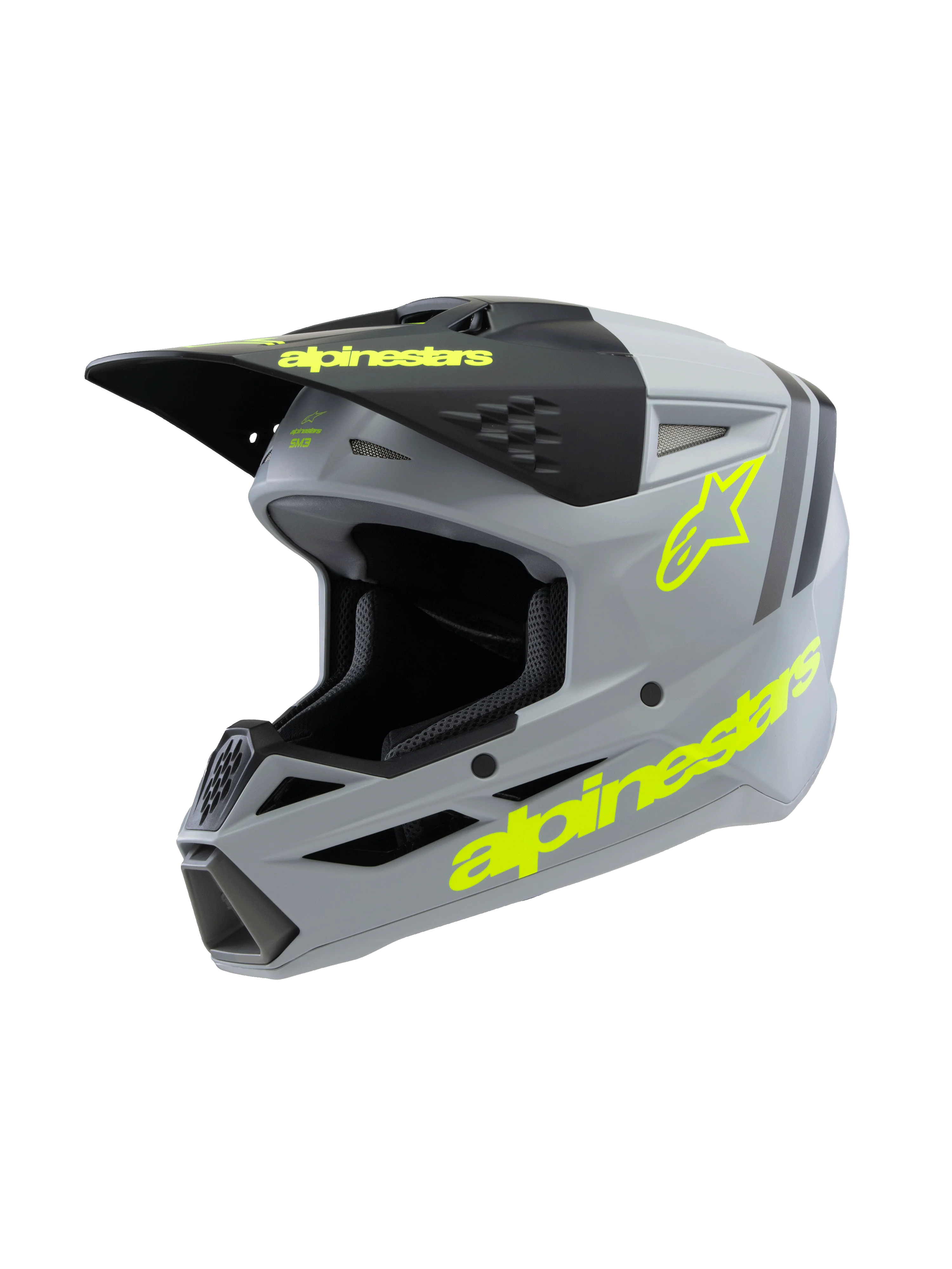 Alpinestars SM3 Youth Radium Helmet - Grey / Yellow / Black