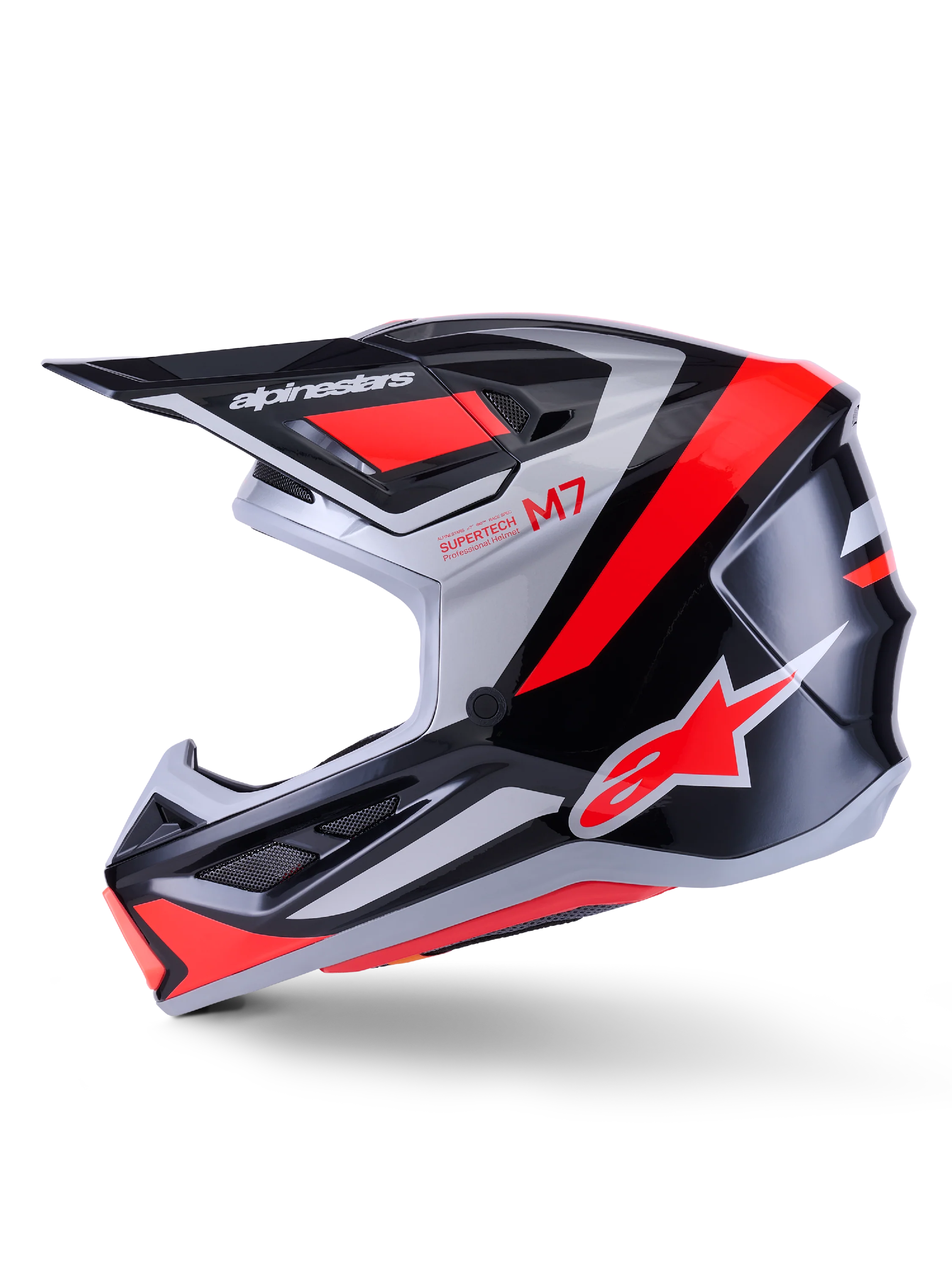 Alpinestars SM7 Rise Helmet - Black / Silver / Red - Image 4