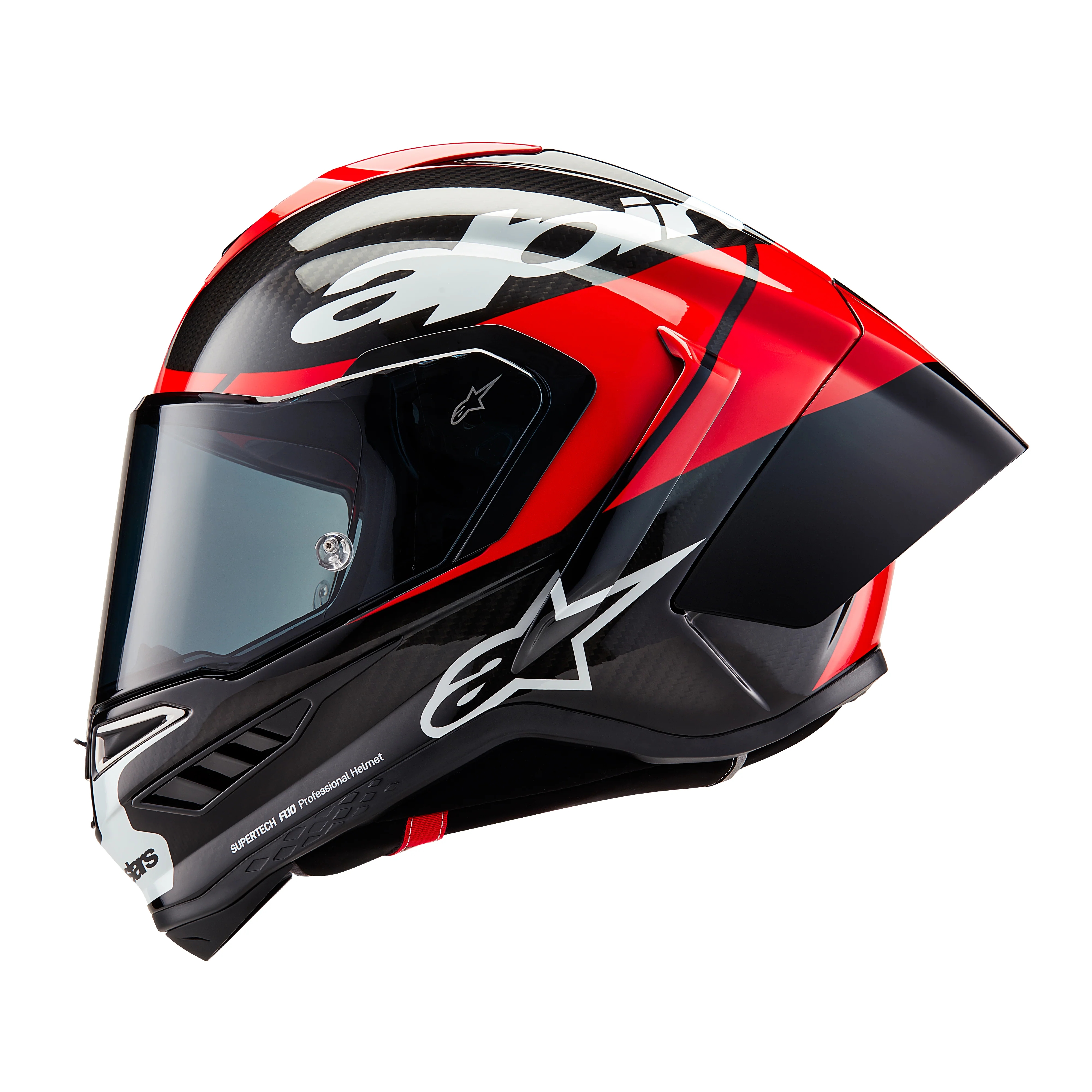 Alpinestars Supertech SR10 Helmet Element Carbon - Black / Red / White - Image 3