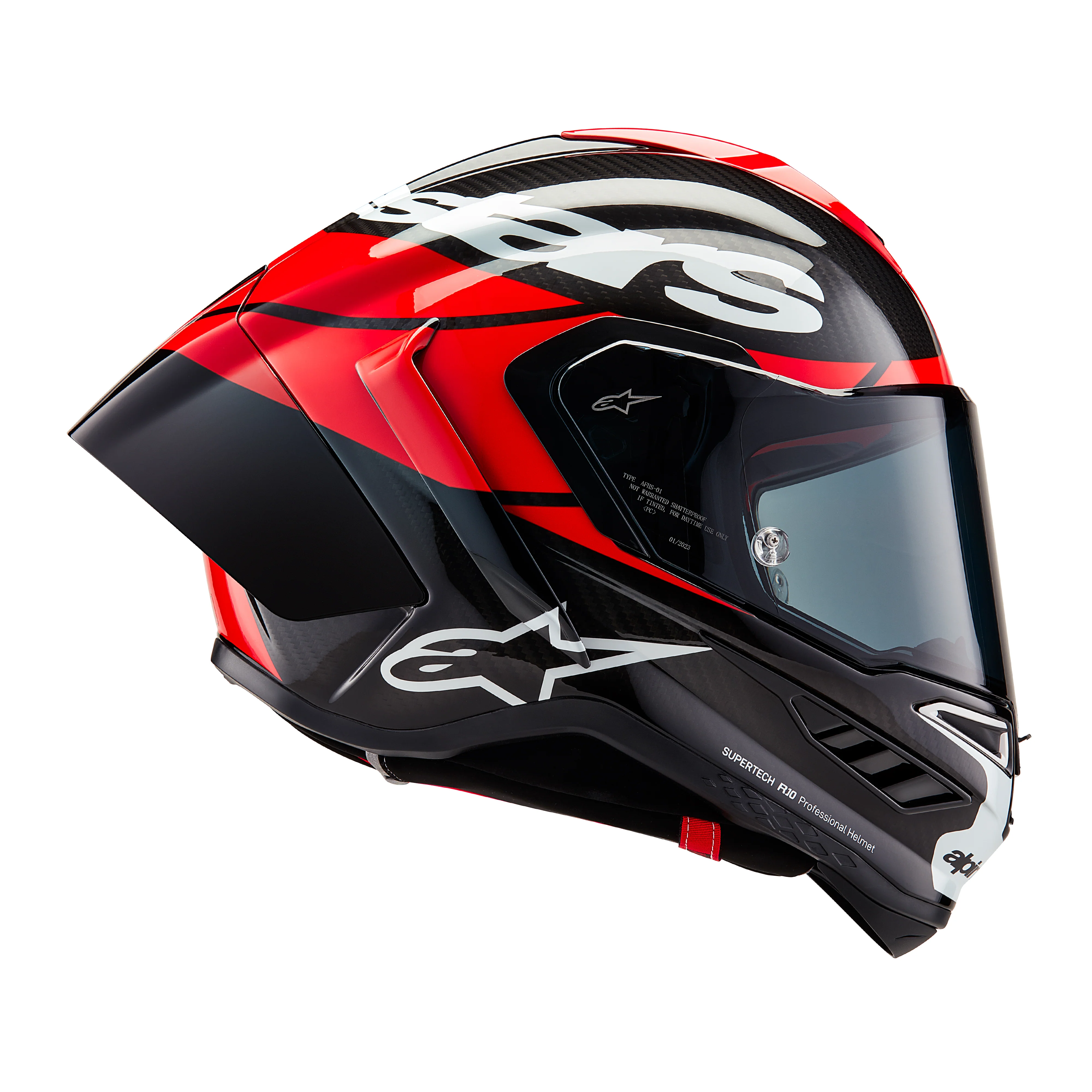 Alpinestars Supertech SR10 Helmet Element Carbon - Black / Red / White - Image 4