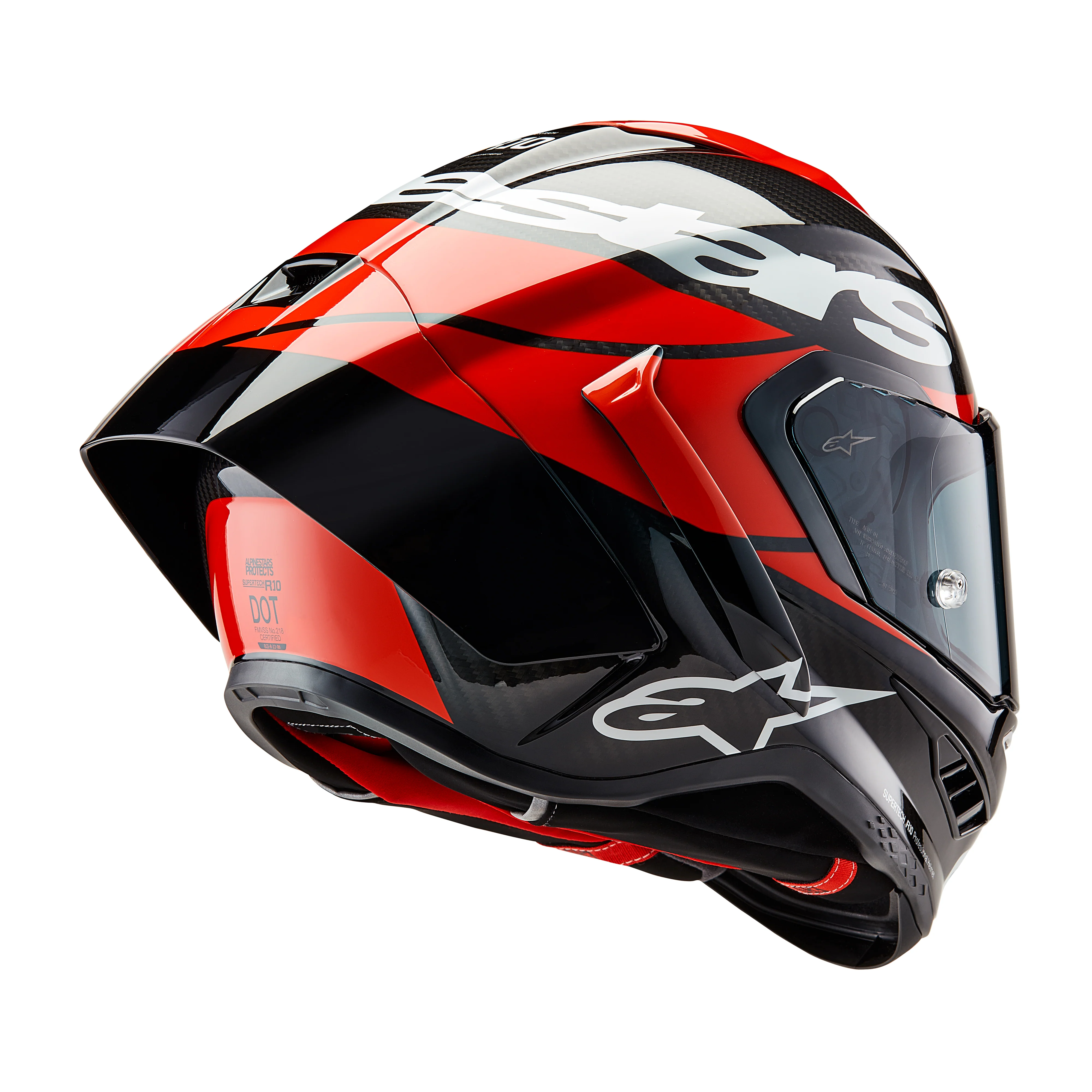 Alpinestars Supertech SR10 Helmet Element Carbon - Black / Red / White - Image 6
