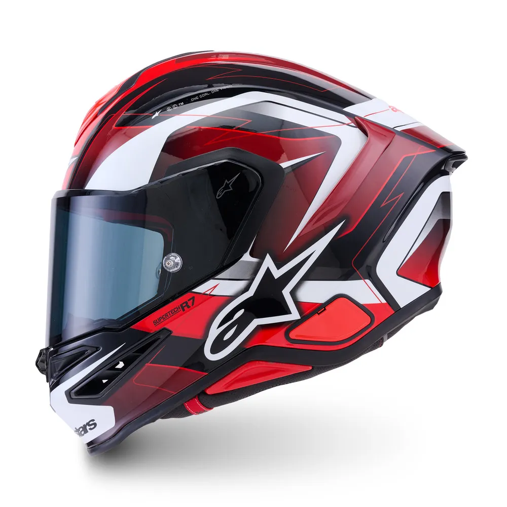 Alpinestars Supertech R7 Kinetis Helmet - Black / White / Red - Image 2