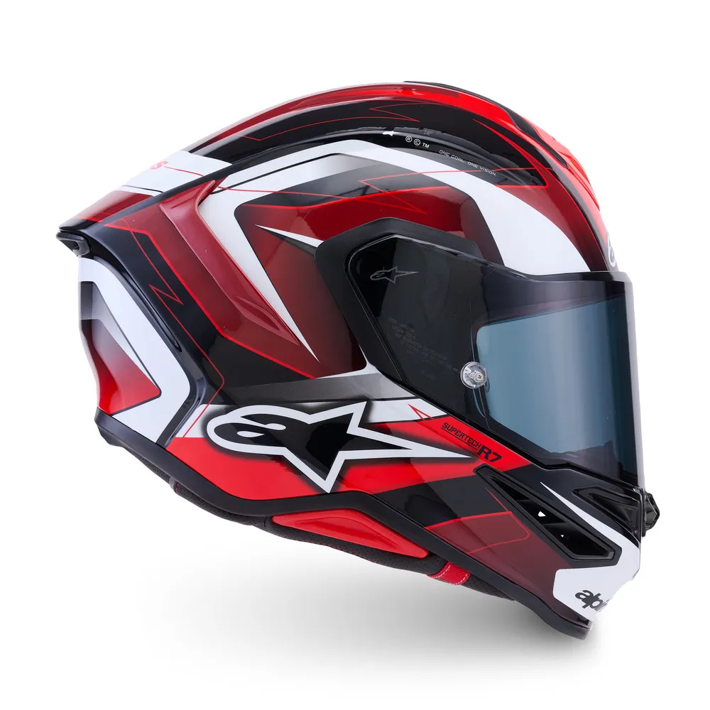 Alpinestars Supertech R7 Kinetis Helmet - Black / White / Red - Image 3