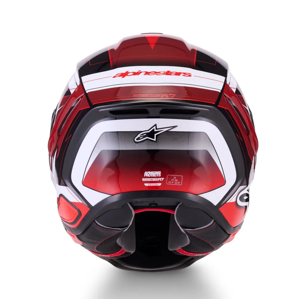 Alpinestars Supertech R7 Kinetis Helmet - Black / White / Red - Image 4