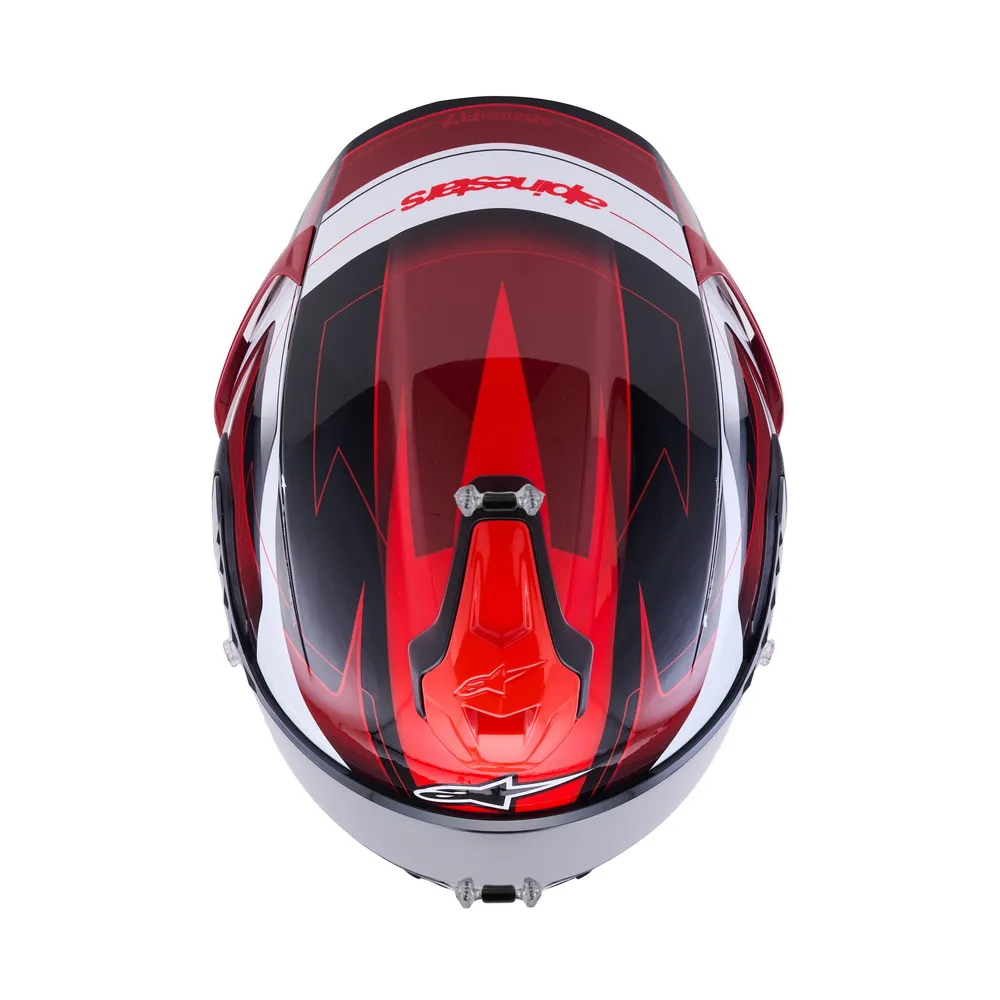 Alpinestars Supertech R7 Kinetis Helmet - Black / White / Red - Image 7