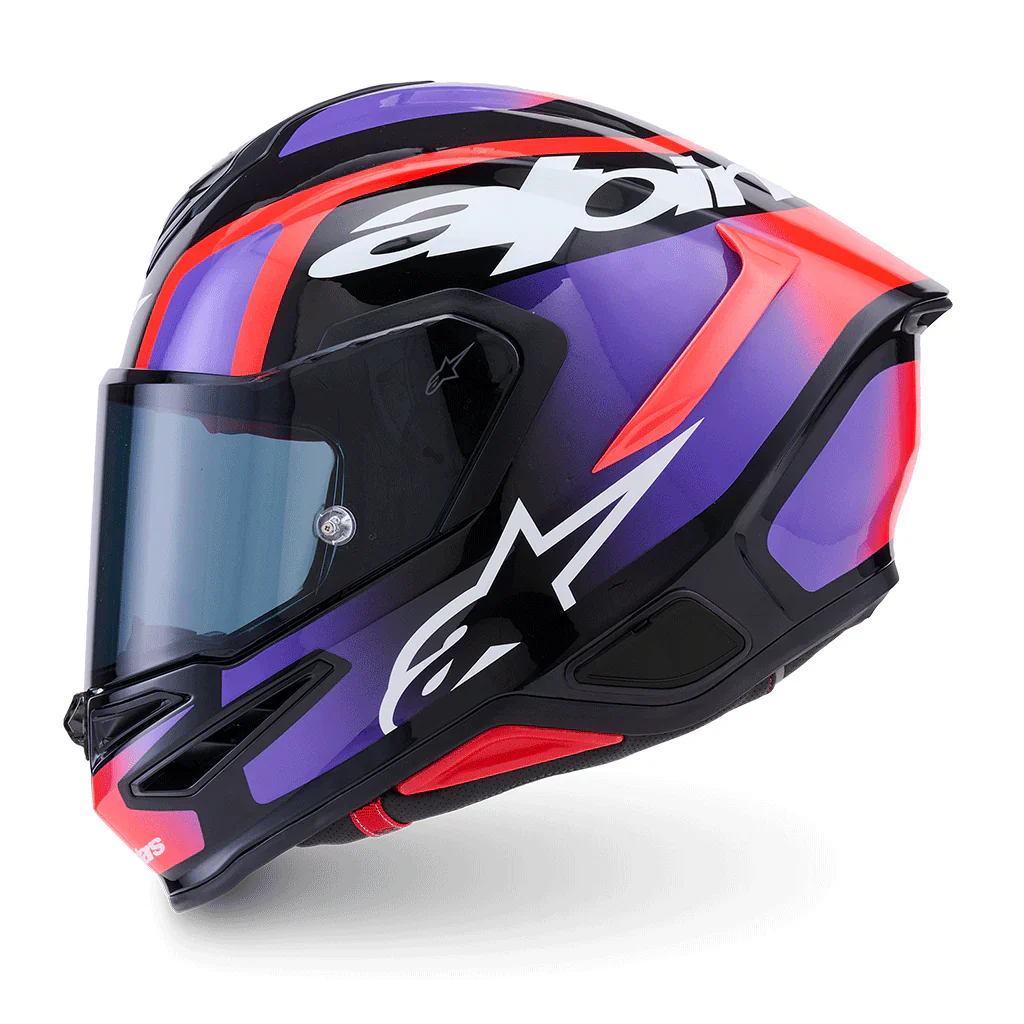 Alpinestars Supertech R7 Lumen Helmet - Black / Red / Purple - Image 2