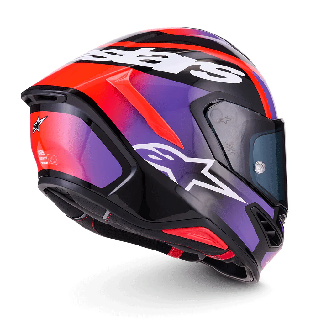 Alpinestars Supertech R7 Lumen Helmet - Black / Red / Purple - Image 3