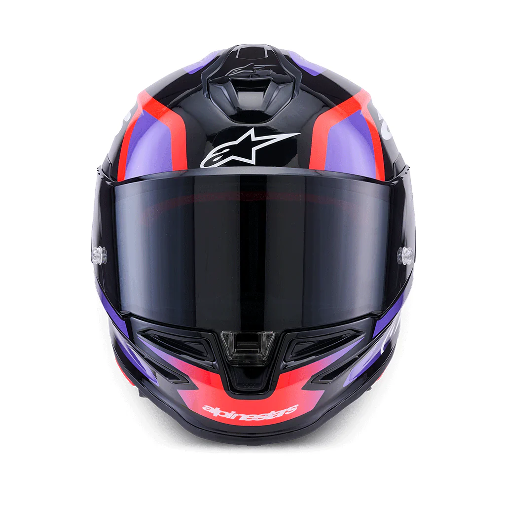 Alpinestars Supertech R7 Lumen Helmet - Black / Red / Purple - Image 4