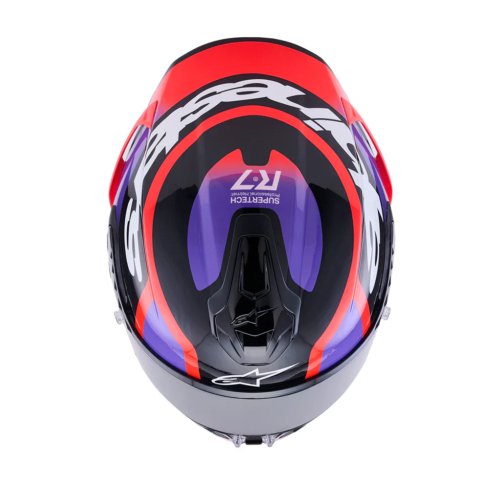 Alpinestars Supertech R7 Lumen Helmet - Black / Red / Purple - Image 5