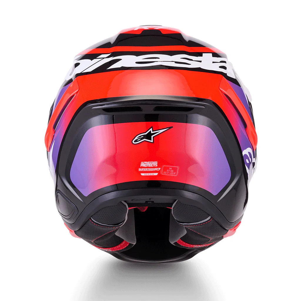 Alpinestars Supertech R7 Lumen Helmet - Black / Red / Purple - Image 6