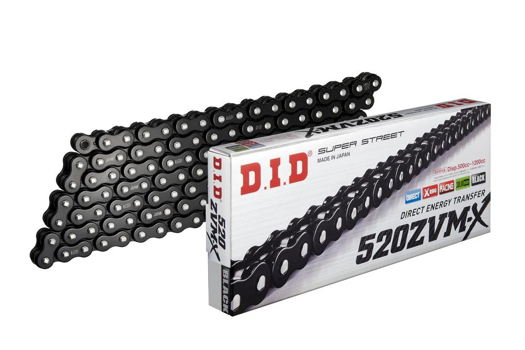 D.I.D Super Street X-Ring Drive Chain 520 ZVM-X 120L ZB - Black