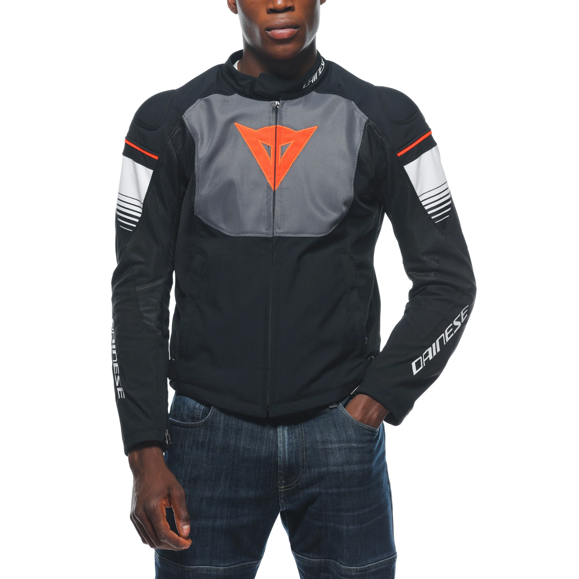 Dainese Air Fast Textile Jacket - Black / Grey / White - Image 4