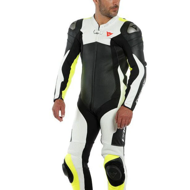 Dainese Assen 2 1-Piece Perforated Suit - Black / White Fluro Yellow - Image 6