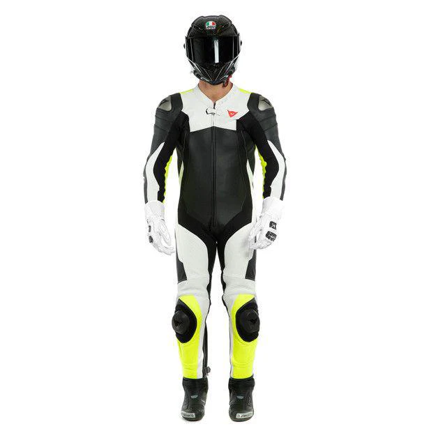 Dainese Assen 2 1-Piece Perforated Suit - Black / White Fluro Yellow - Image 7