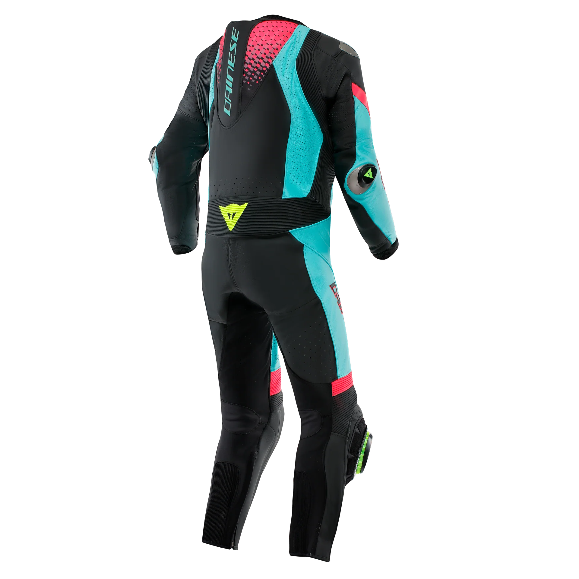 Dainese Laguna Seca 6 1-Piece Perforated Suit - Black / Water / Fuxia - Image 2