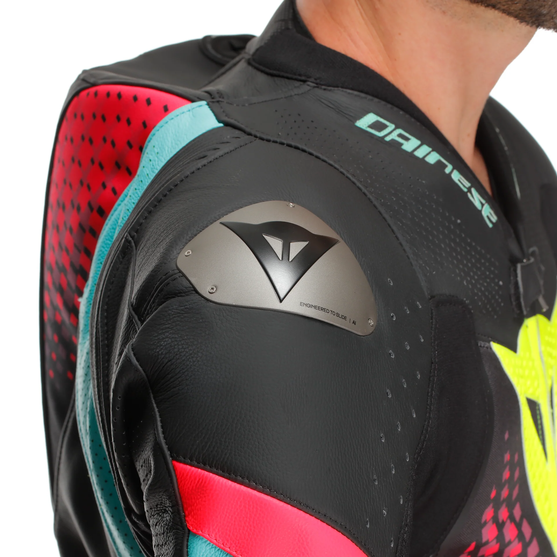 Dainese Laguna Seca 6 1-Piece Perforated Suit - Black / Water / Fuxia - Image 4