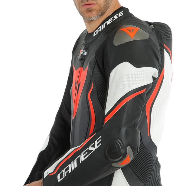 Dainese Misano 2 D-Air 1-Piece Perforated Airbag Suit - Black / White - Image 3