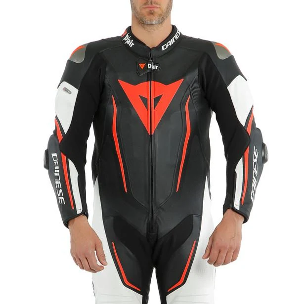 Dainese Misano 2 D-Air 1-Piece Perforated Airbag Suit - Black / White - Image 5