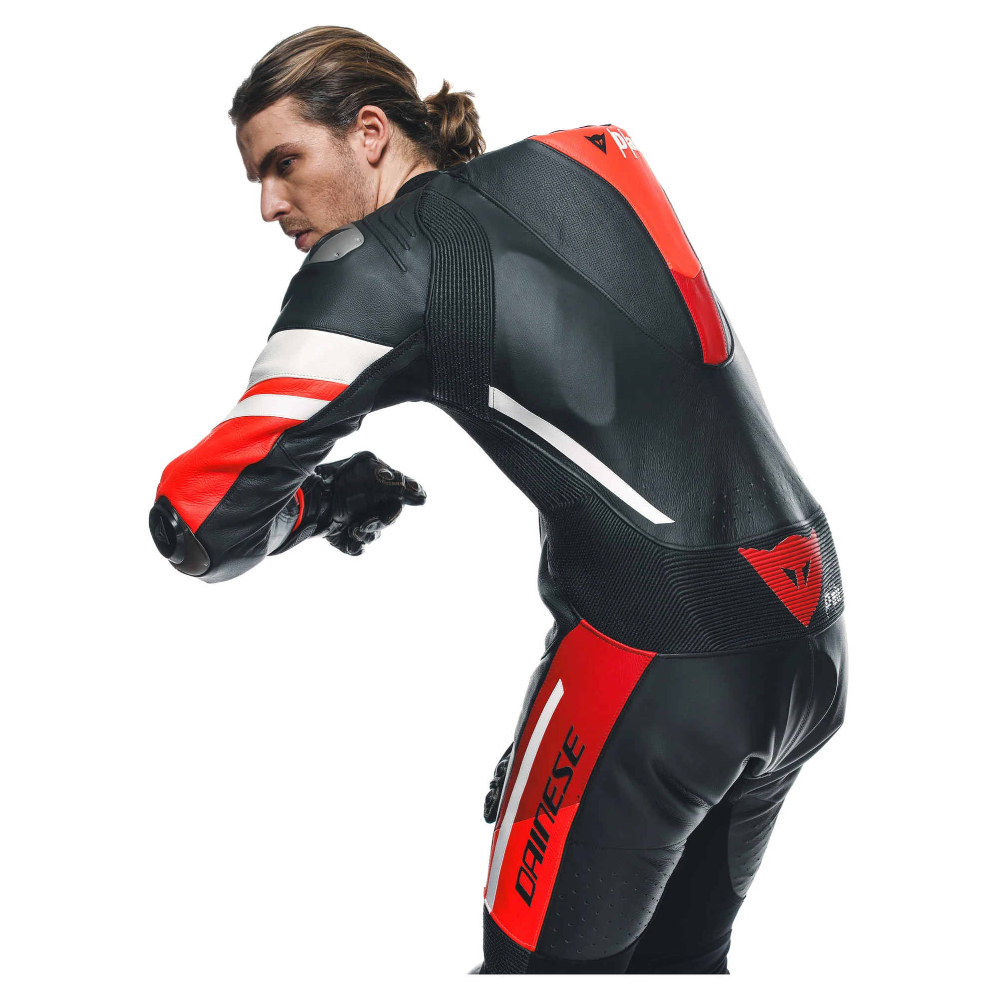 Dainese Misano 3 D-Air 1-Piece Perforated Airbag Suit - Black / Red - Image 3