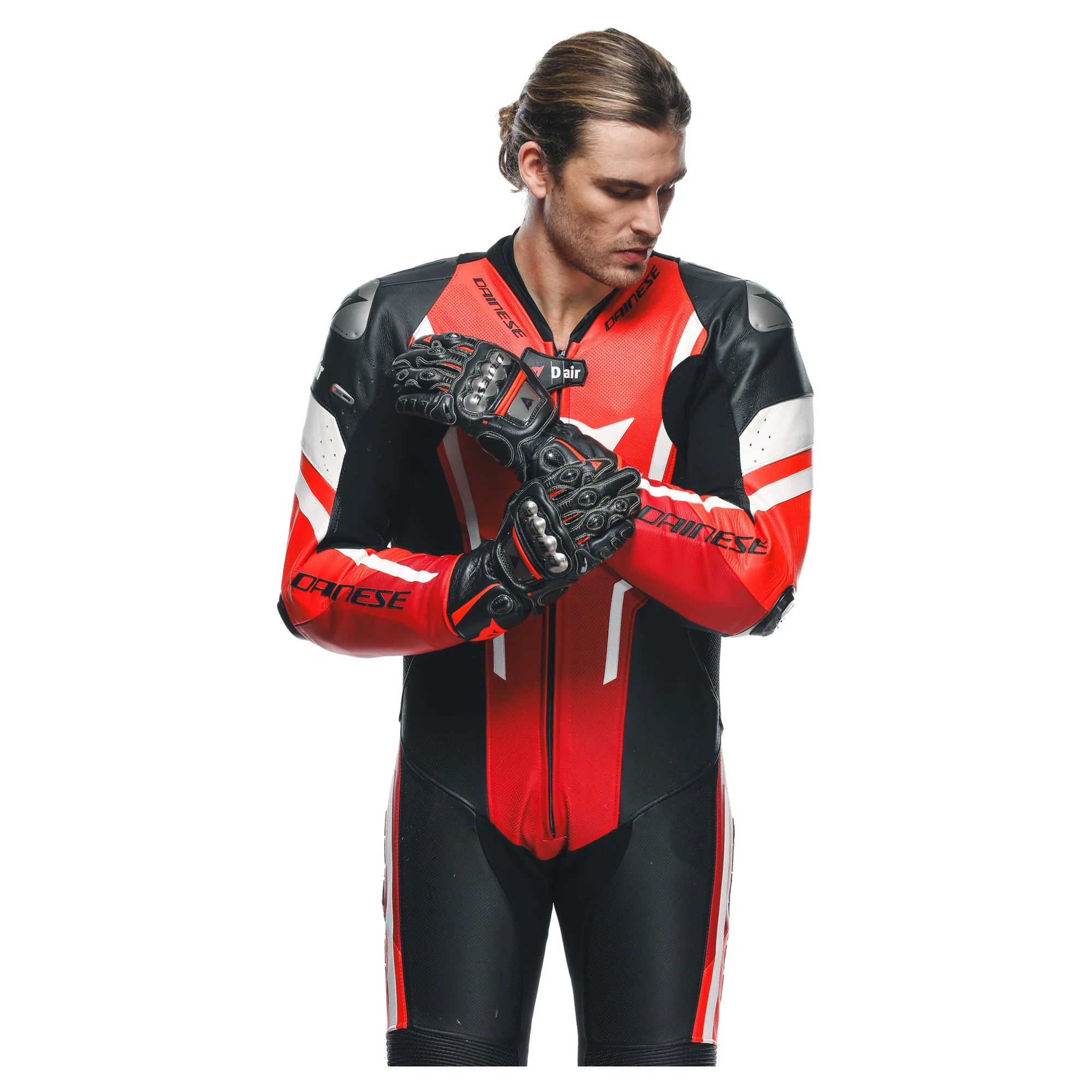 Dainese Misano 3 D-Air 1-Piece Perforated Airbag Suit - Black / Red - Image 4