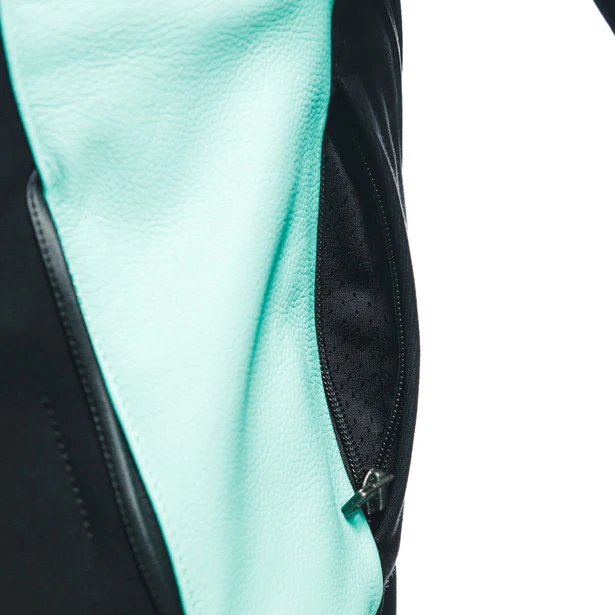 Dainese Racing 4 Women's Leather Jacket - Black Green - Image 4