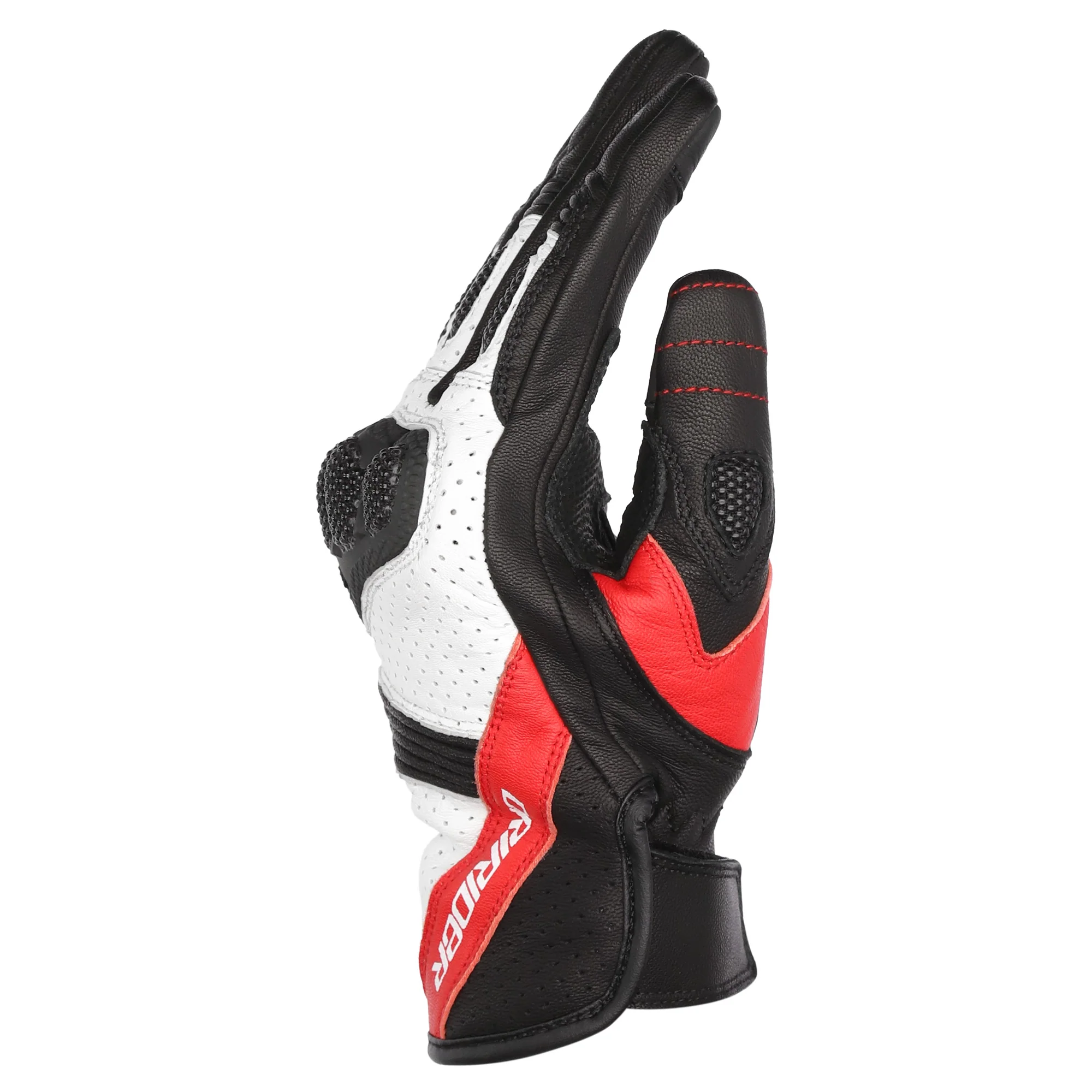 Dririder Covert Gloves - Black / White / Red - Image 2