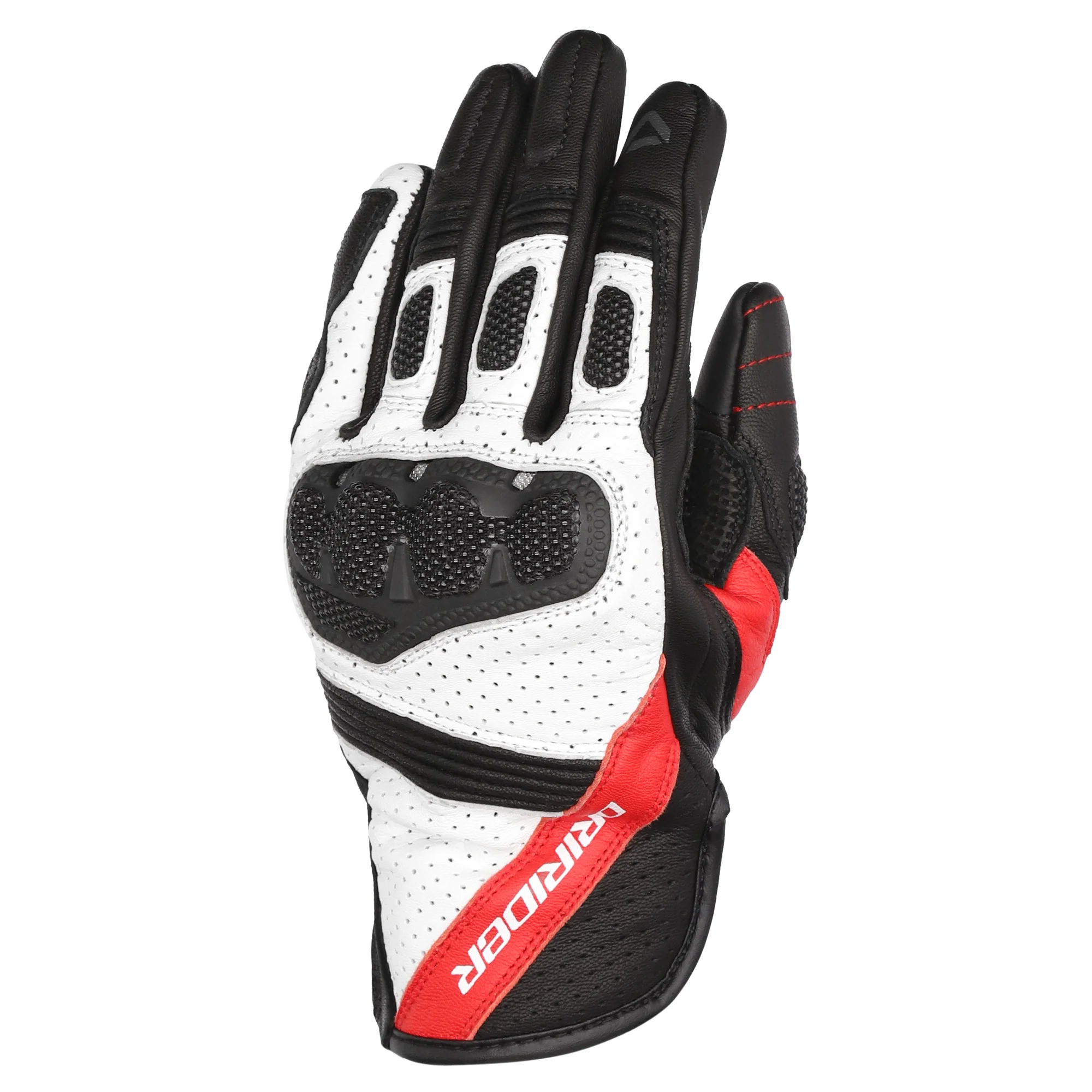 Dririder Covert Gloves - Black / White / Red - Image 6