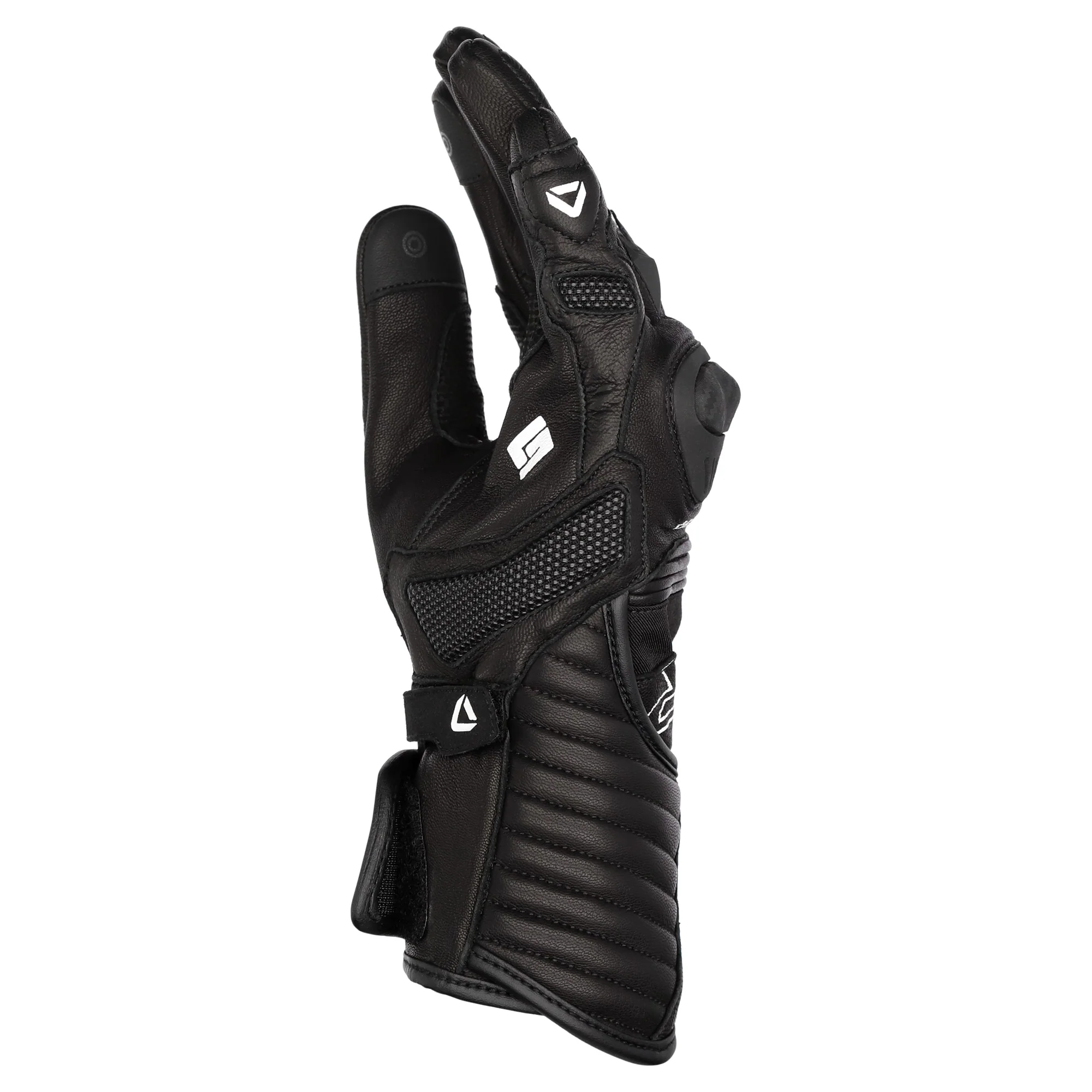 Dririder Torque Long Cuff Women's Gloves - Black / White - Image 4