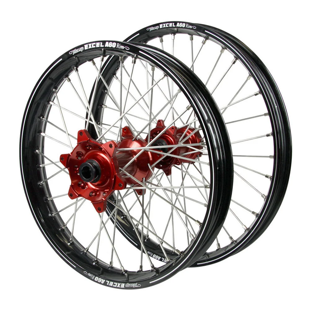 HAAN Hubs / A60 Rims Wheelset (21*1.60 19*2.15) - Red / Black