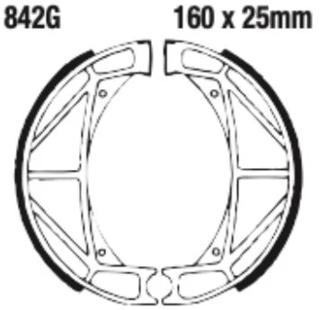 EBC Grooved Brake Shoe Set - 842G - Image 2