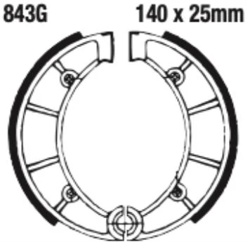 EBC Grooved Brake Shoe Set - 843G - Image 2