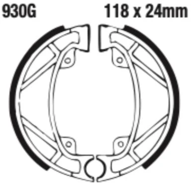 EBC Grooved Brake Shoe Set - 930G - Image 2