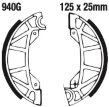EBC Grooved Brake Shoe Set - 940G - Image 2