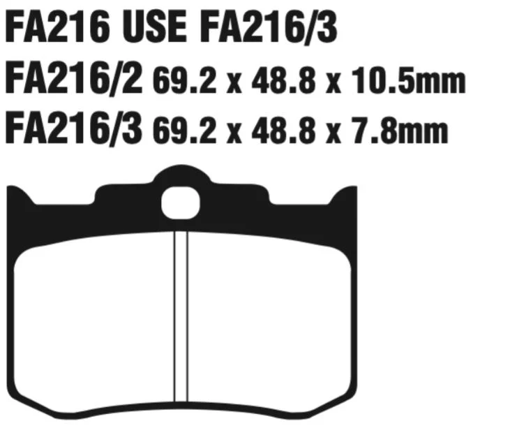 EBC FA Series Vee Disc Pad Set - FA216/3V - Image 2
